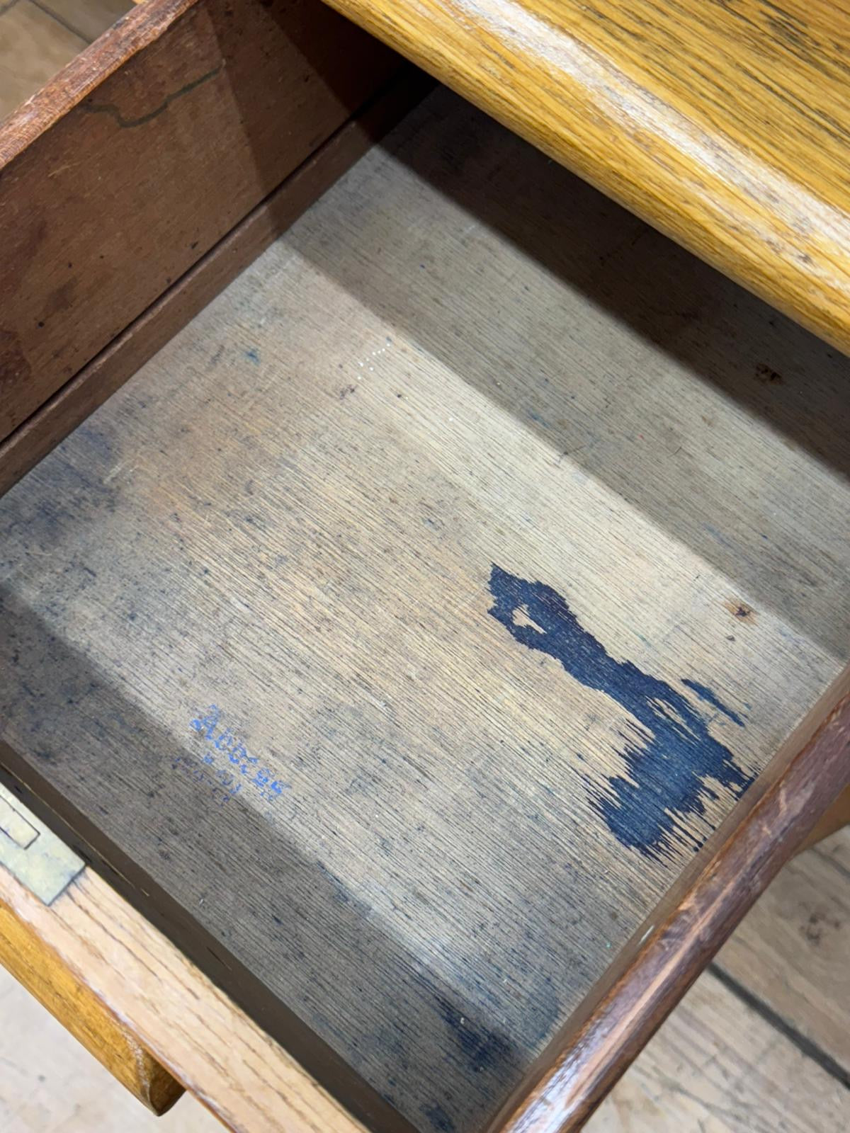 Vintage Abbess Oak Desk Twin Pedestal Writing Table Retro Office Furniture