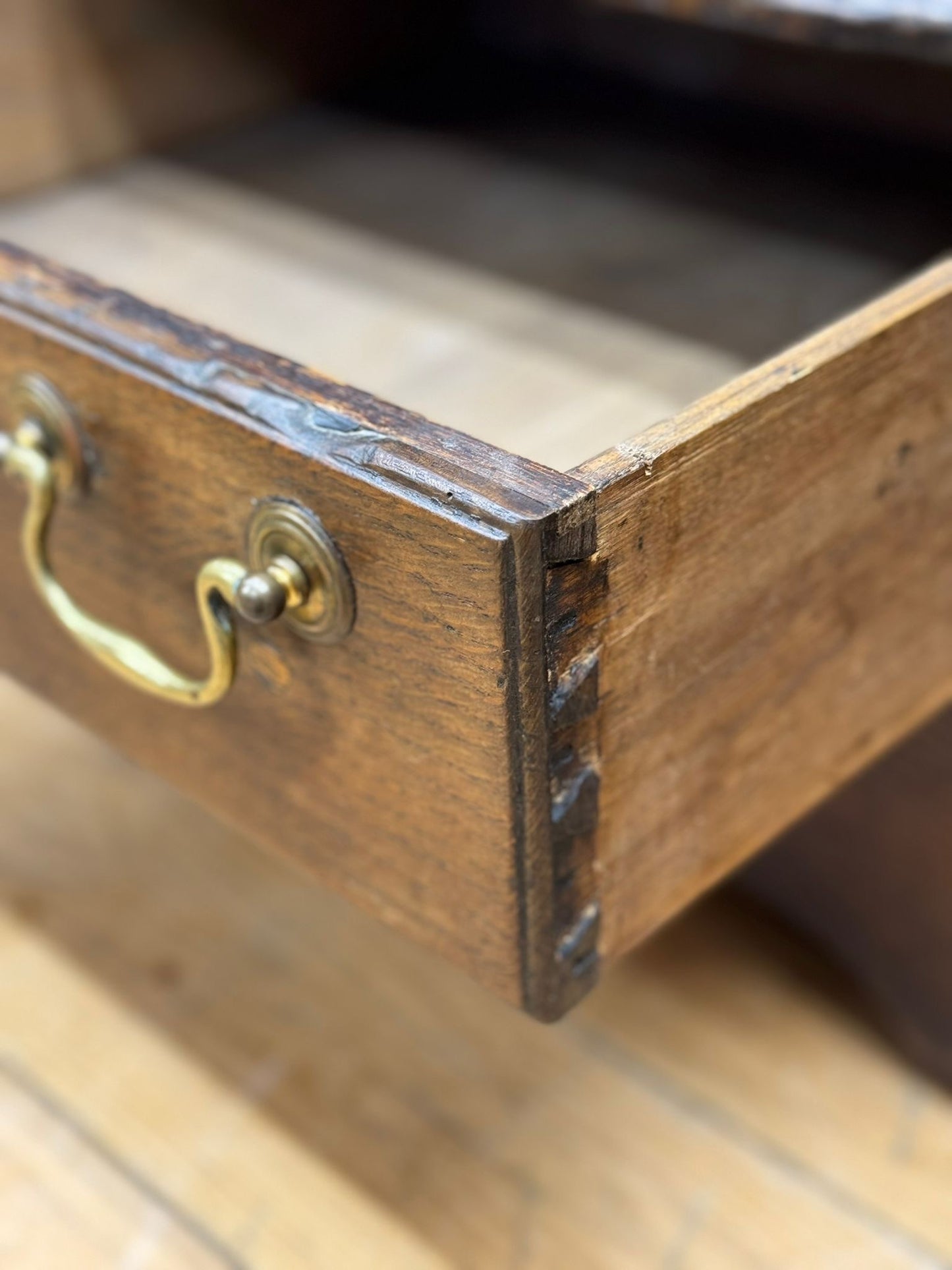 Antique Elm Oak Mule Chest Coffer – Sideboard TV Stand Storage with Drawers