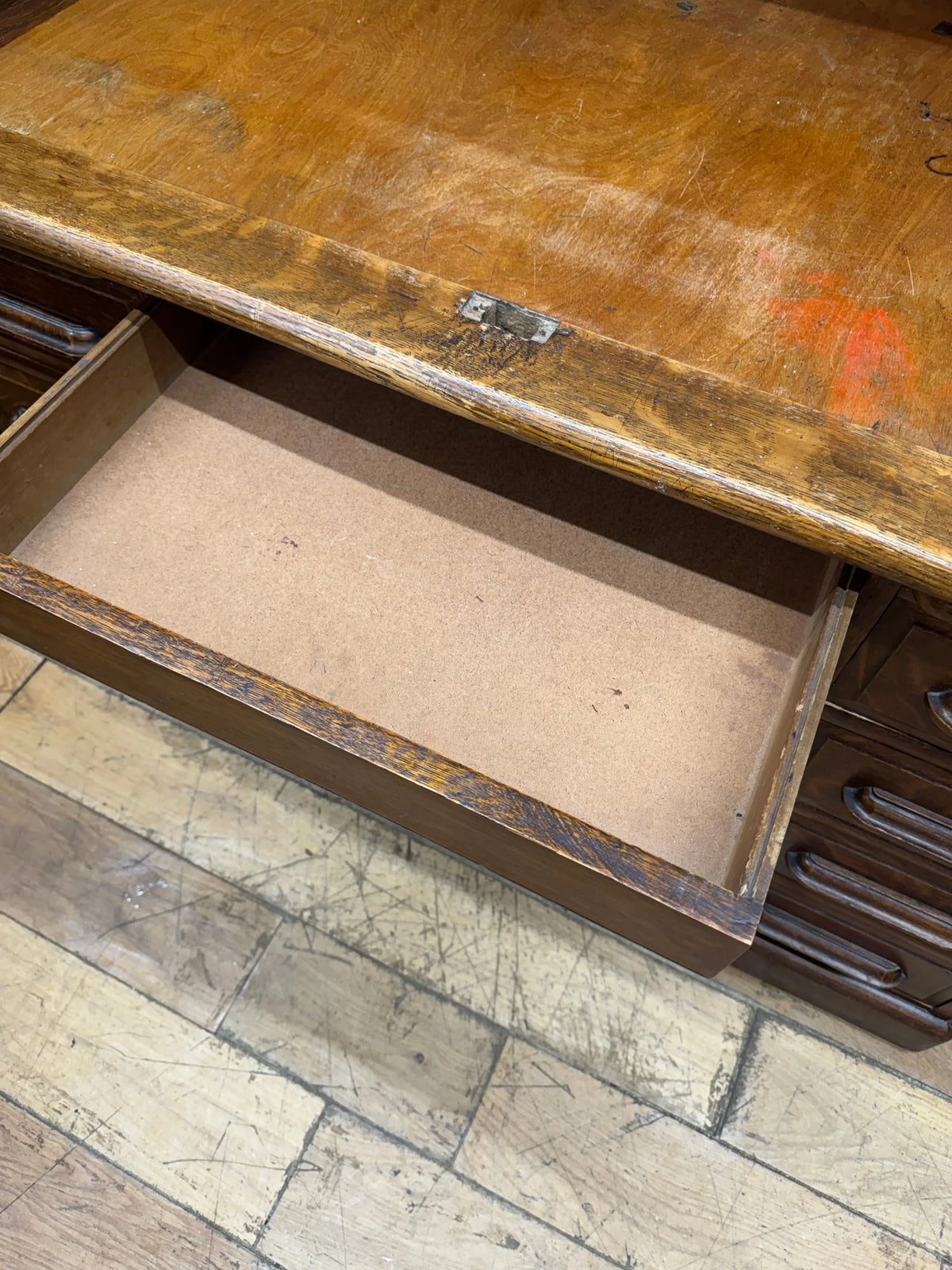 Antique Oak Roll Top Desk Office Furniture Pedestal Tambour c.1900 Edwardian