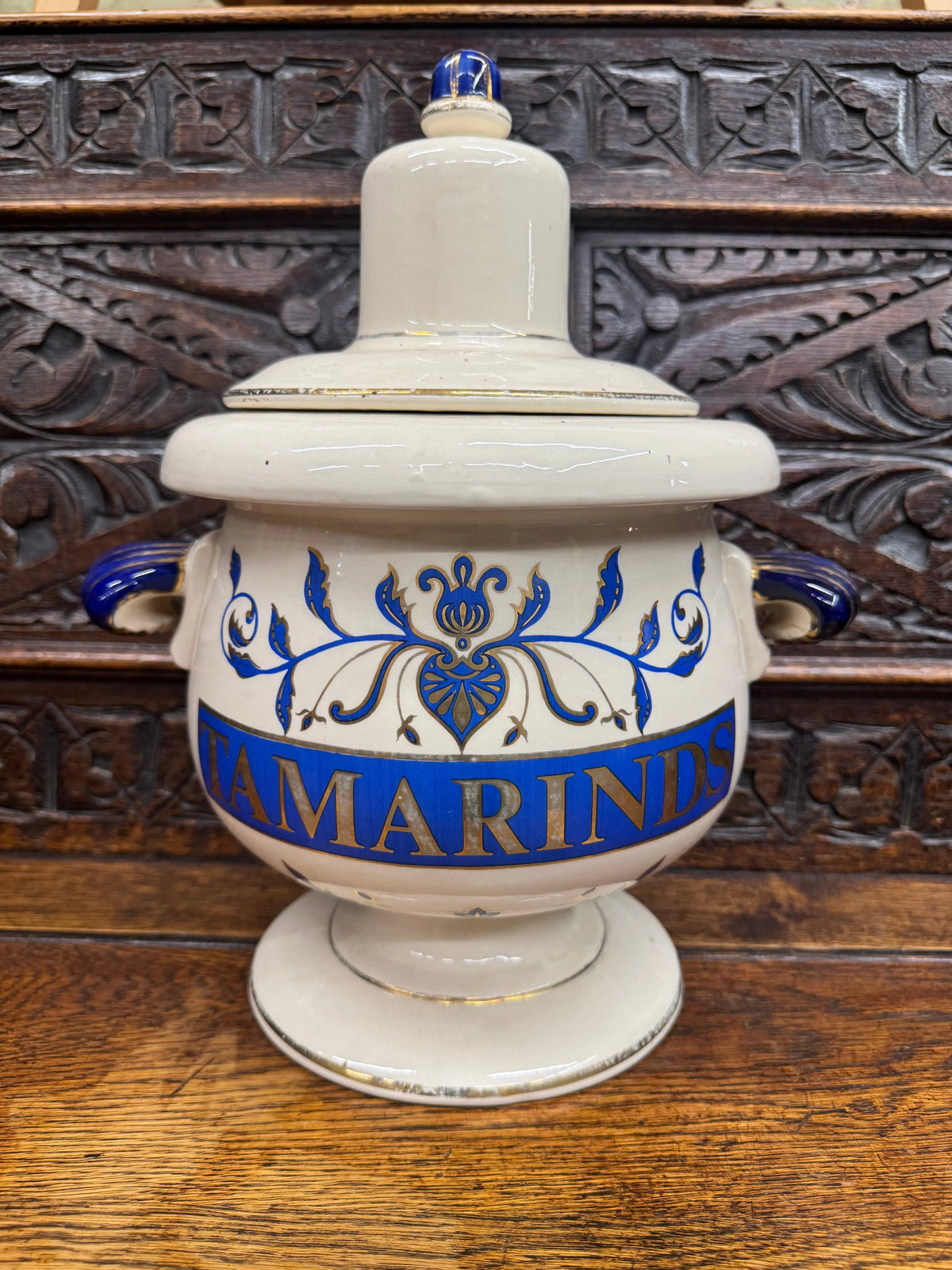 Large Vintage Chemist Apothecary TAMARINDS Jar – Lidded Pharmacy Display Jar