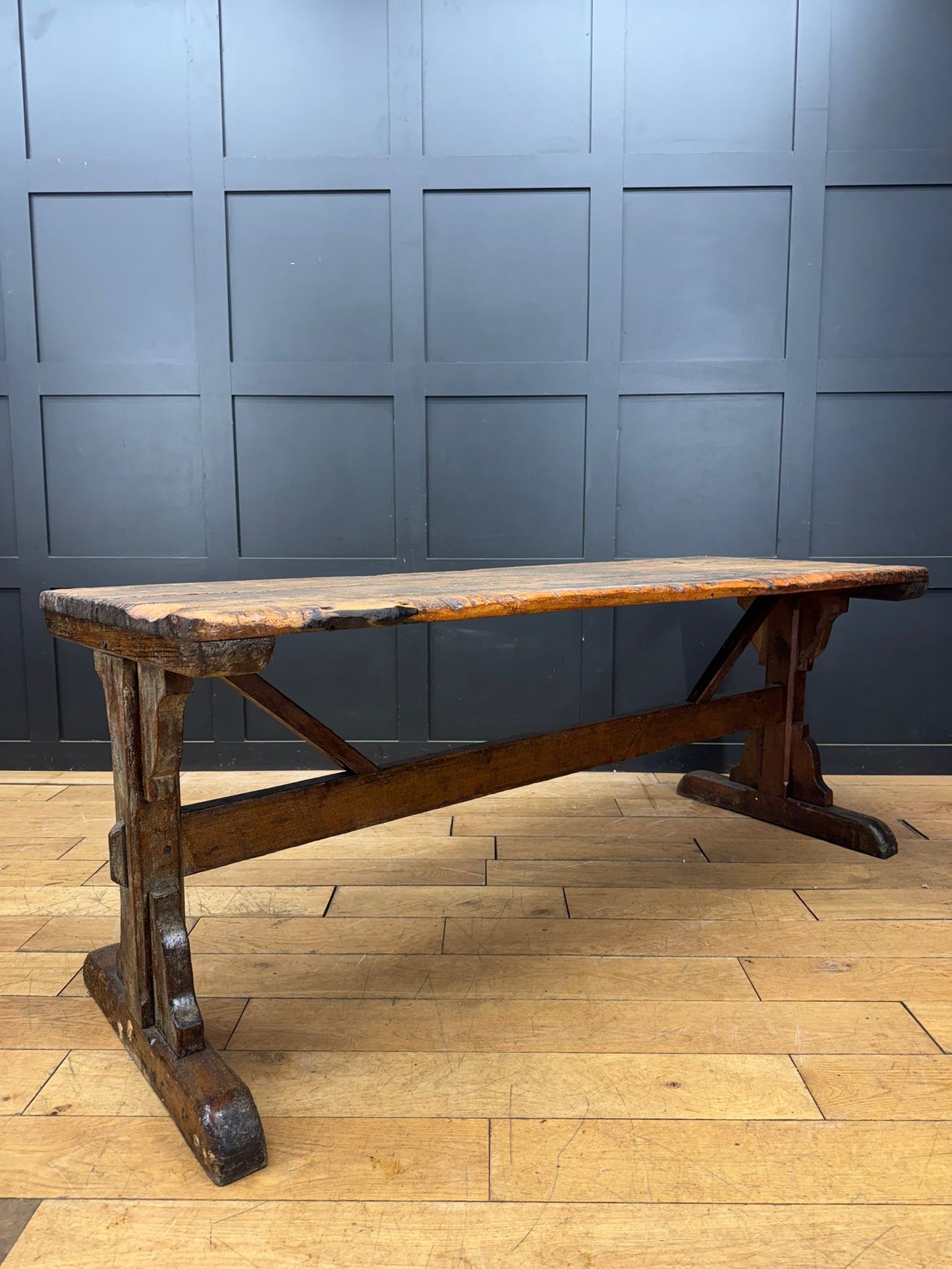 Antique Reclaimed School Workbench / Long Rustic Table / Kitchen Table Desk