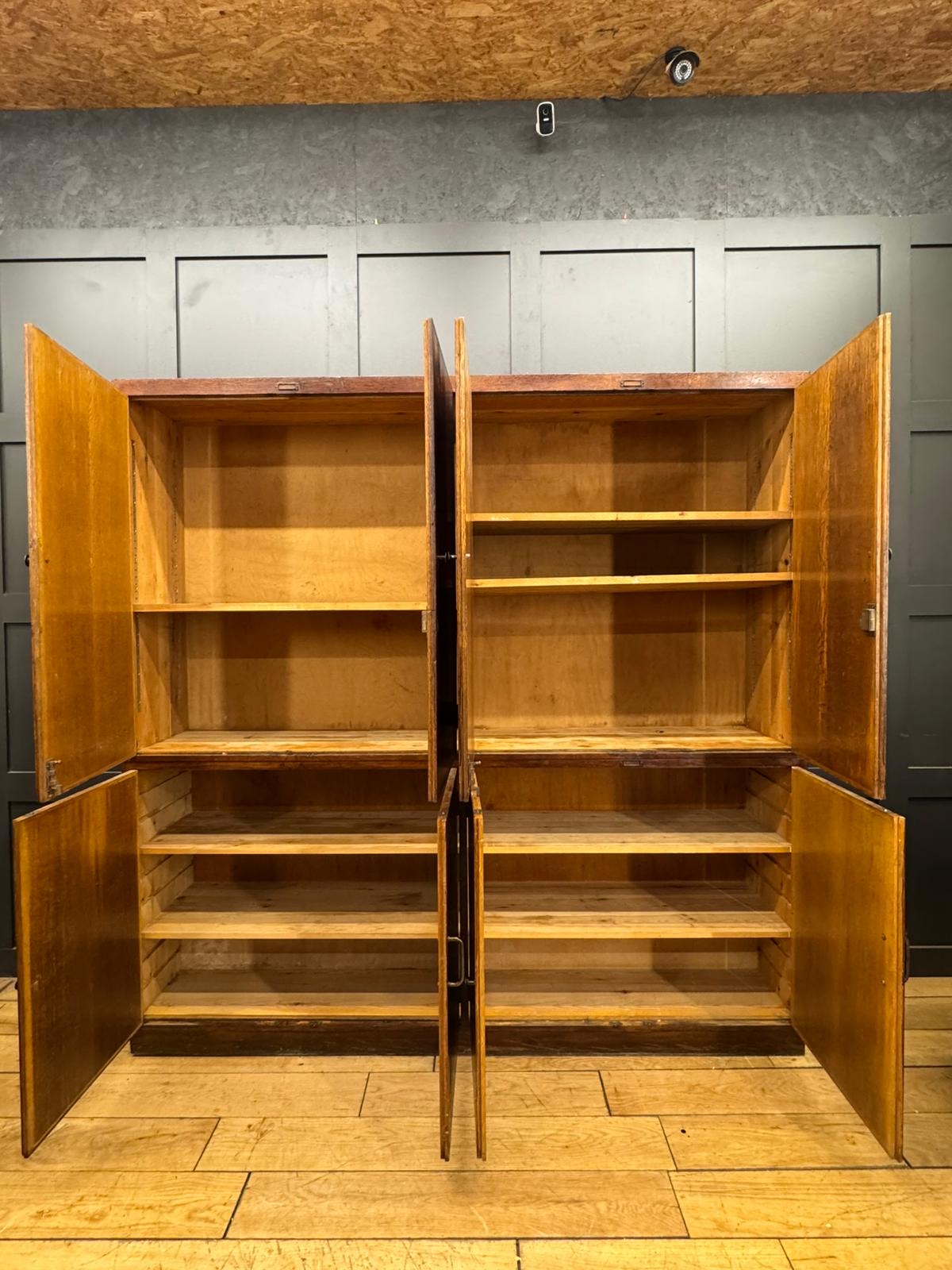 Vintage Oak Fronted School Science Cupboard – Ideal Pantry or Kitchen Storage