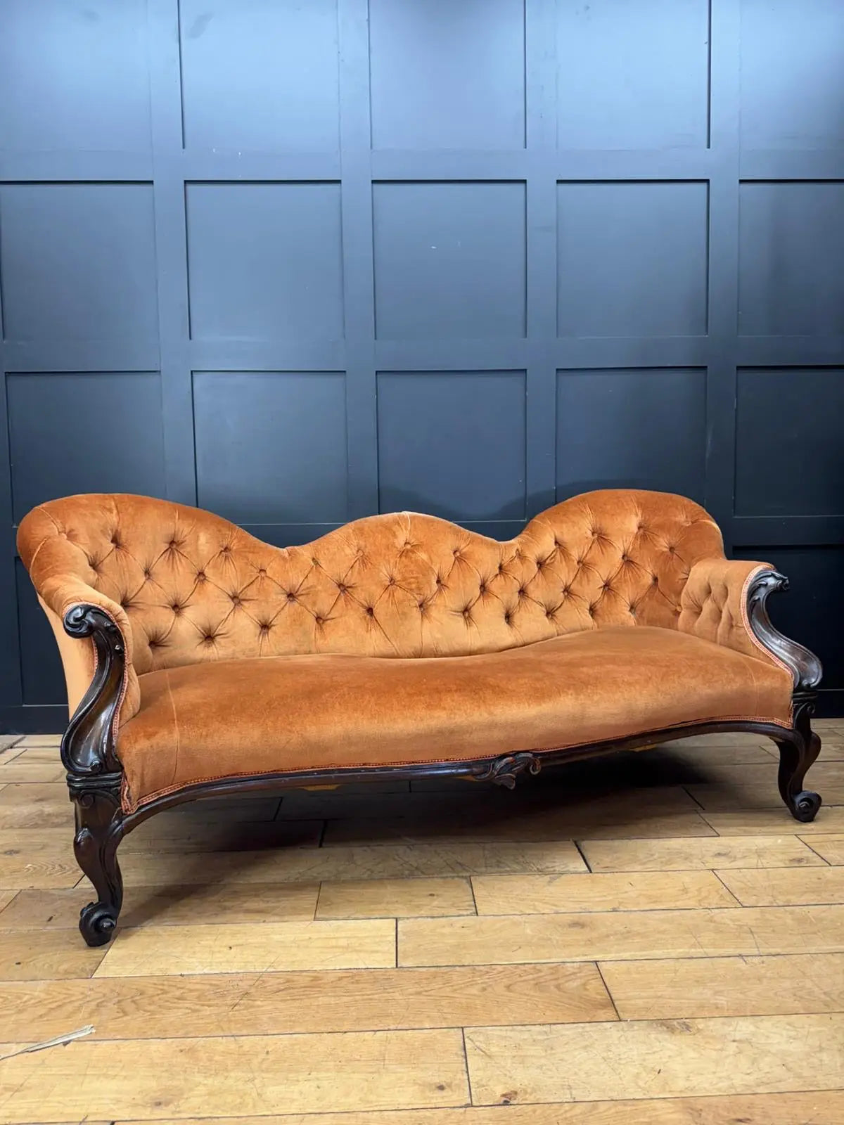 Victorian Rosewood Sofa 3 Seater Button Back Couch Lounge Seating Settee RUSTIC WAREHOUSE NORFOLK