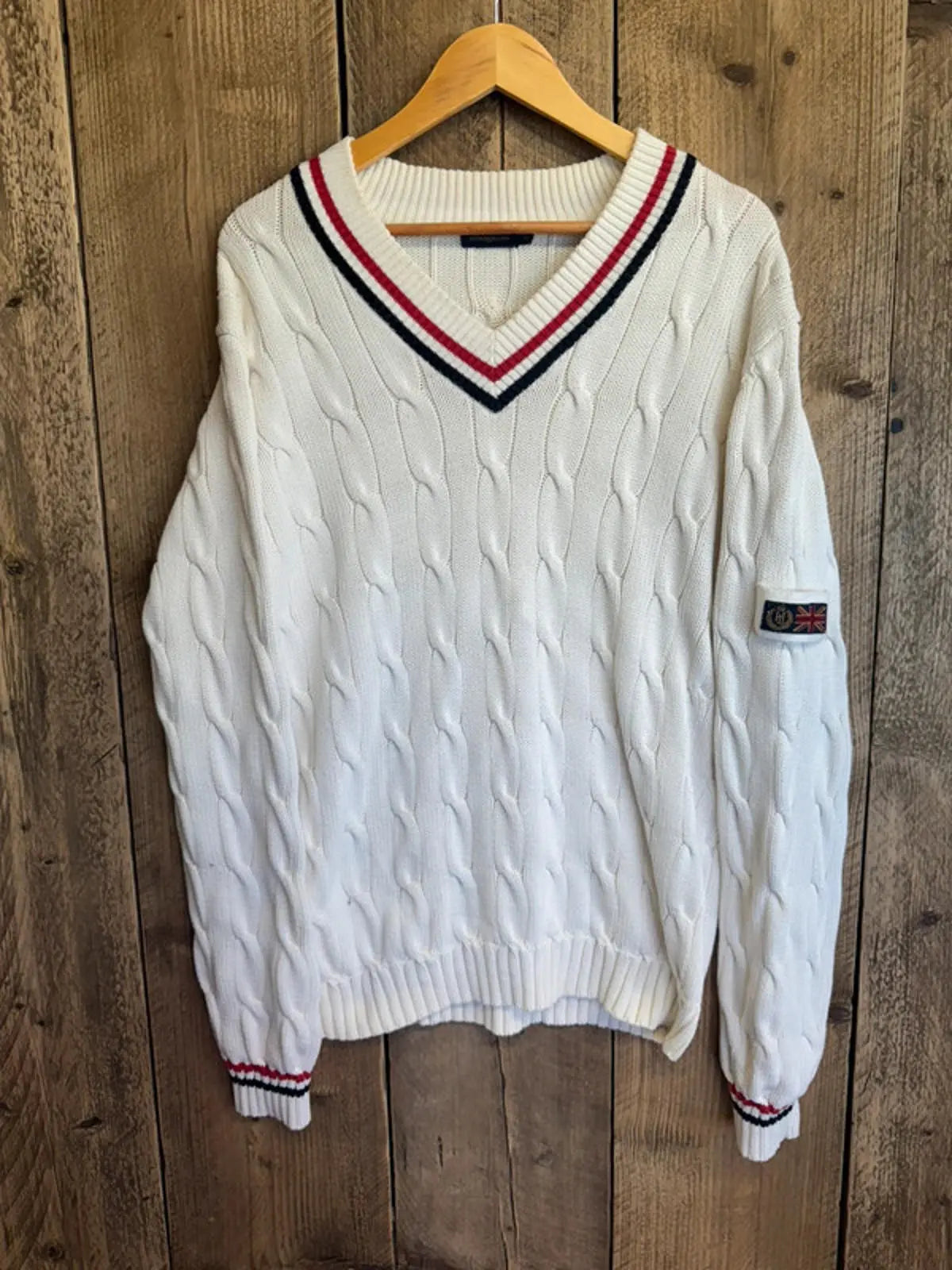 Original 1990s Henri Lloyd cable knit jumper sweater XL Henri Lloyd