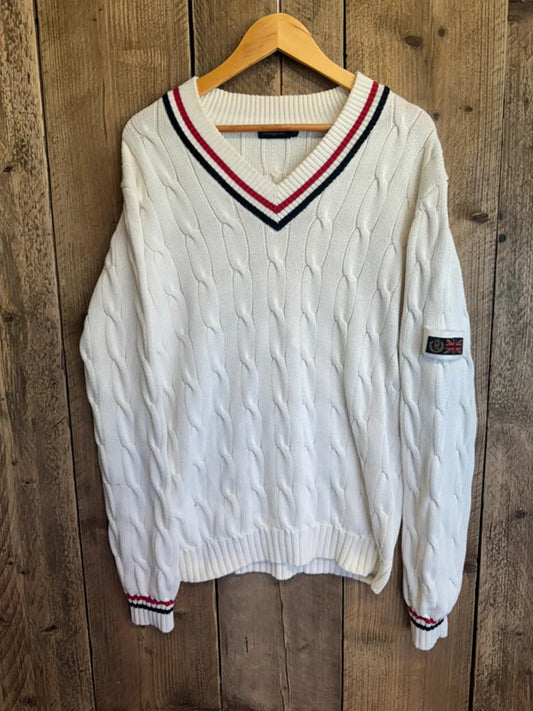Original 1990s Henri Lloyd cable knit jumper sweater XL Henri Lloyd