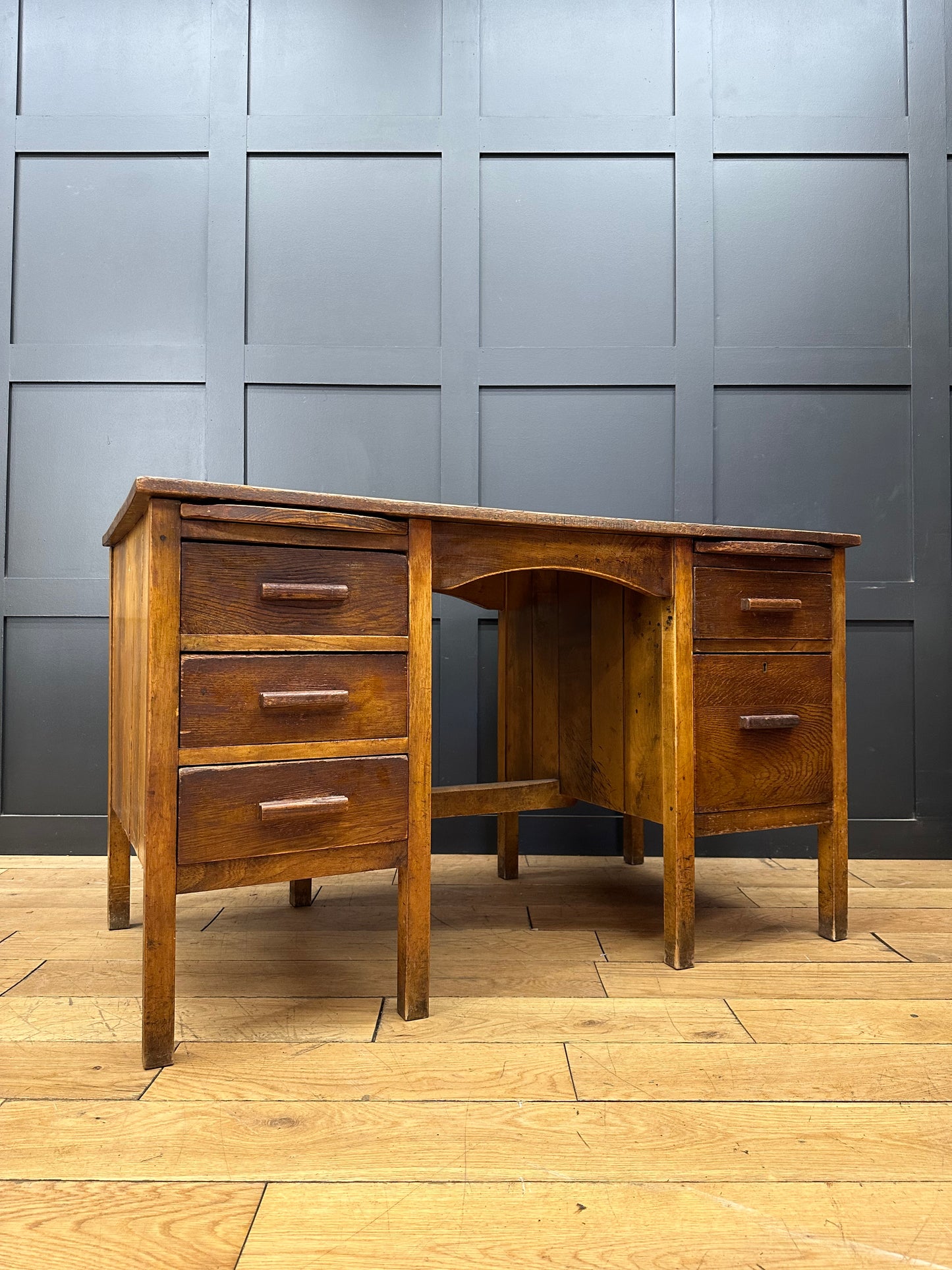 Vintage Oak Desk /  Office Desk / Vintage Writing Desk / Home Office Furniture