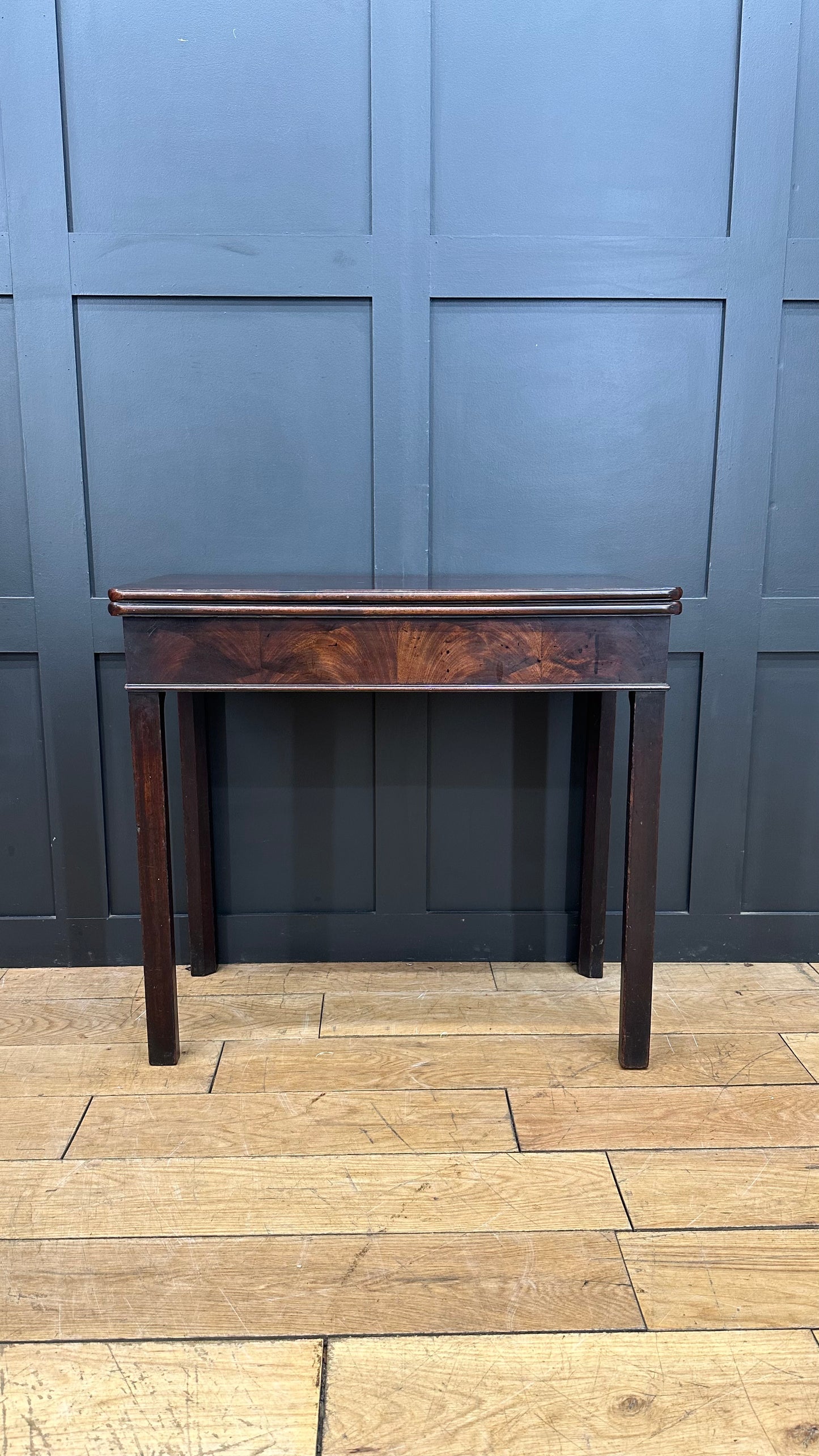 Antique Georgian Mahogany Tea Card Table / Extending Occasional Table / Console