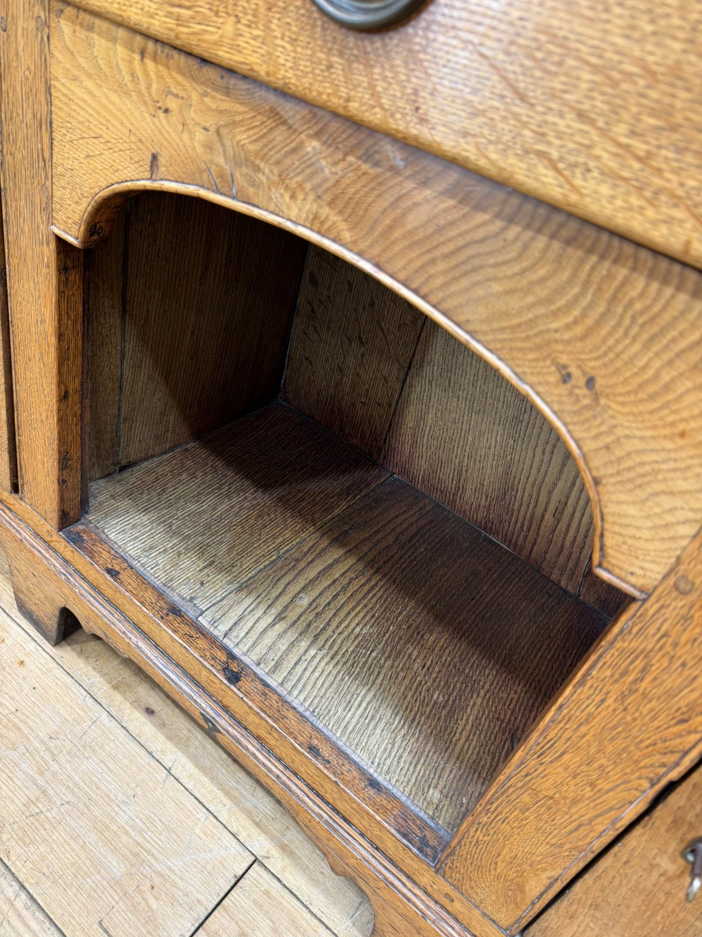 19th Century Provincial Oak Welsh Dresser –Glazed Cabinets Plate Racks Cupboard