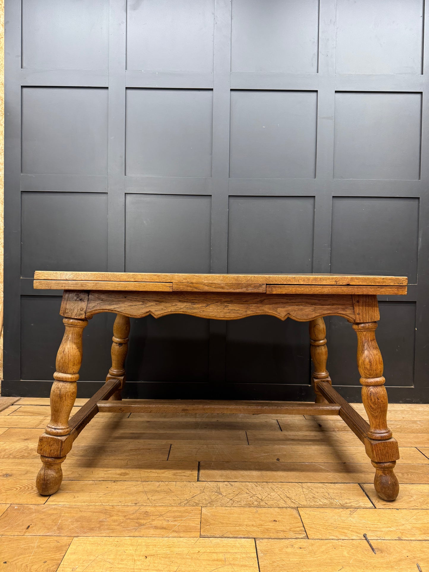 Vintage Blonde Oak Draw Leaf Dining Table Extending Farmhouse Kitchen Table