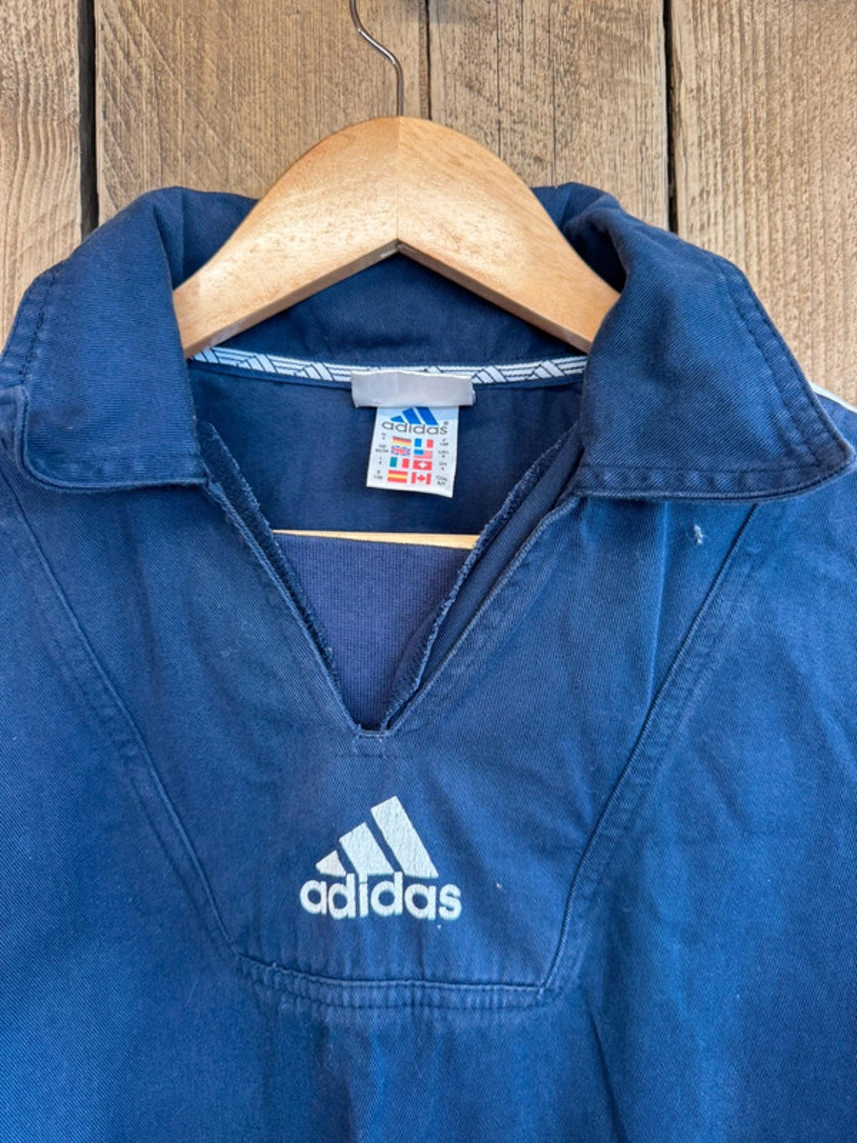 Vintage 90s Adidas Retro Drill Tracksuit Top Sweater Jumper Men’s Large