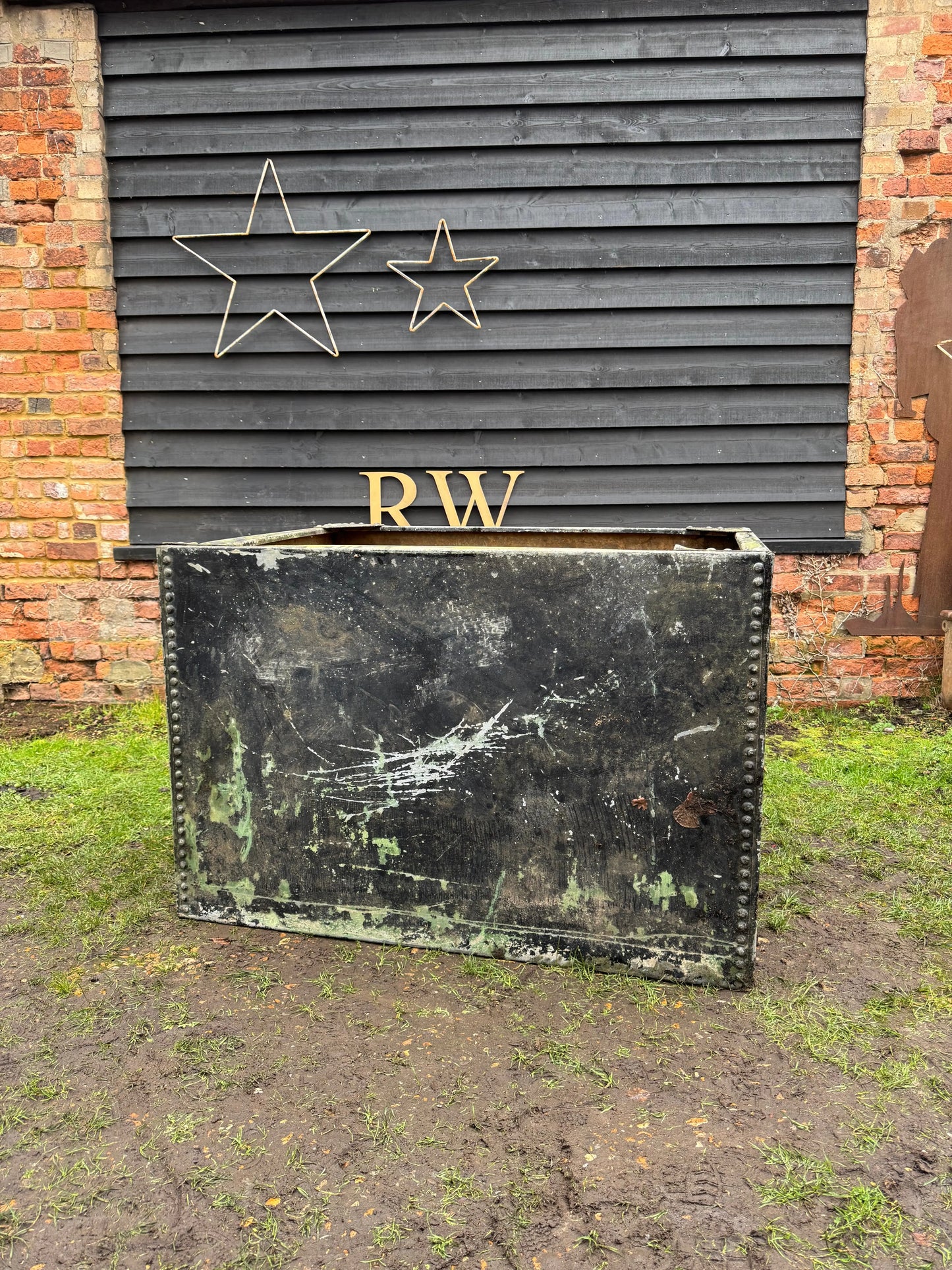 Riveted Galvanised Trough Planter /  Raised Flower Bed Plant Pot Log Store Z10 RUSTIC WAREHOUSE NORFOLK