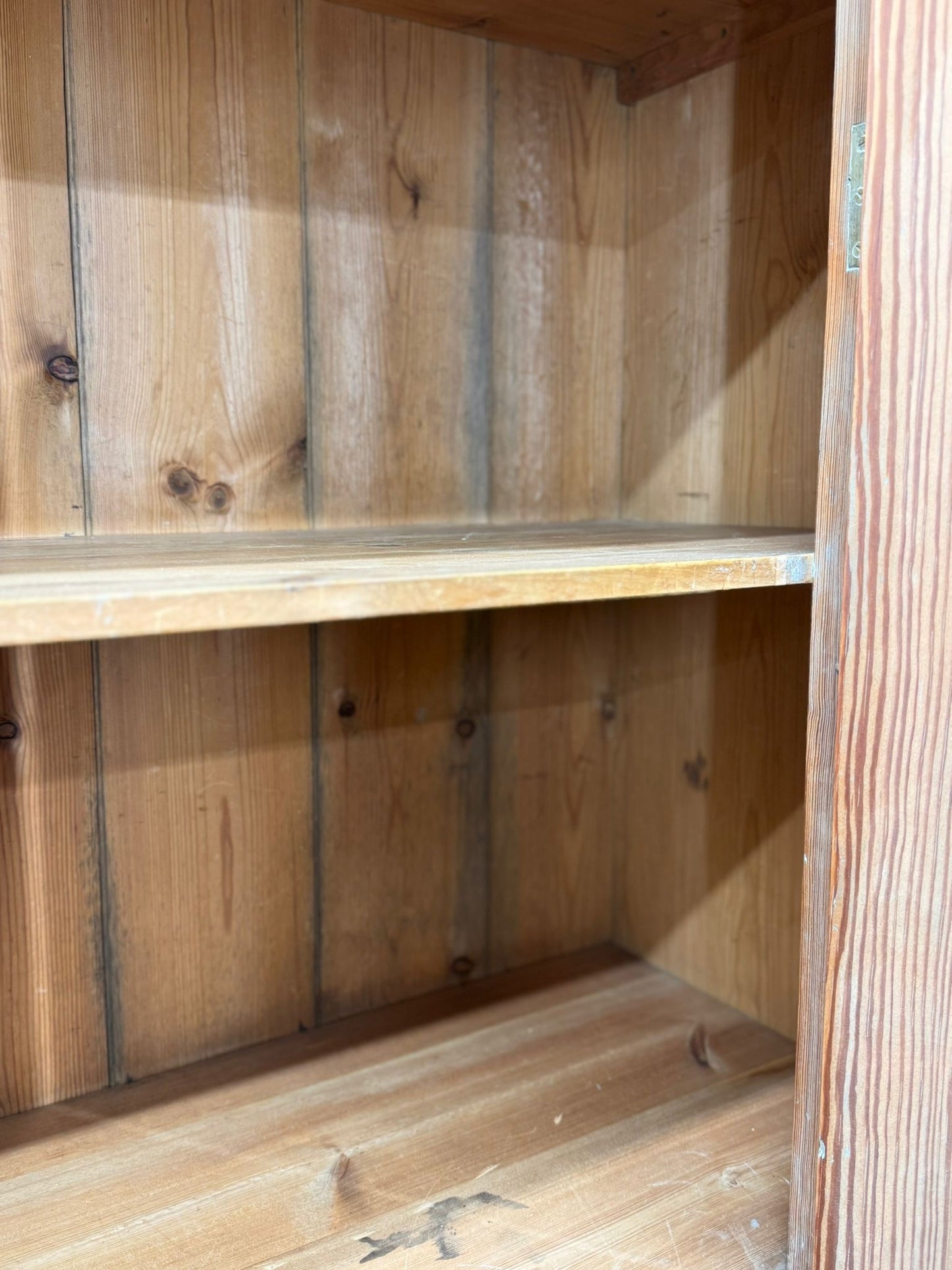 Victorian Pitch Pine Linen Cupboard / Pantry Storage Cabinet