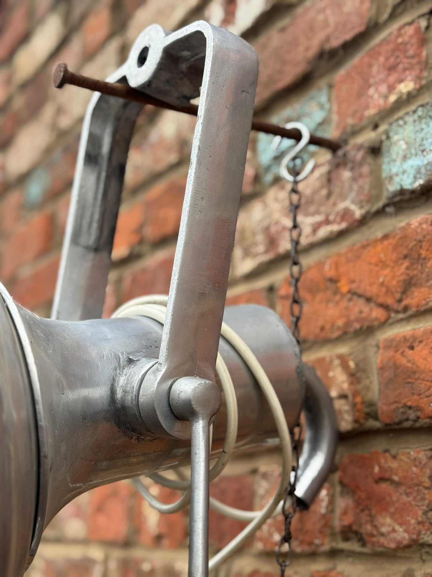 Pair of Vintage WISKA Ship Lights – Polished Aluminium Industrial Lamps