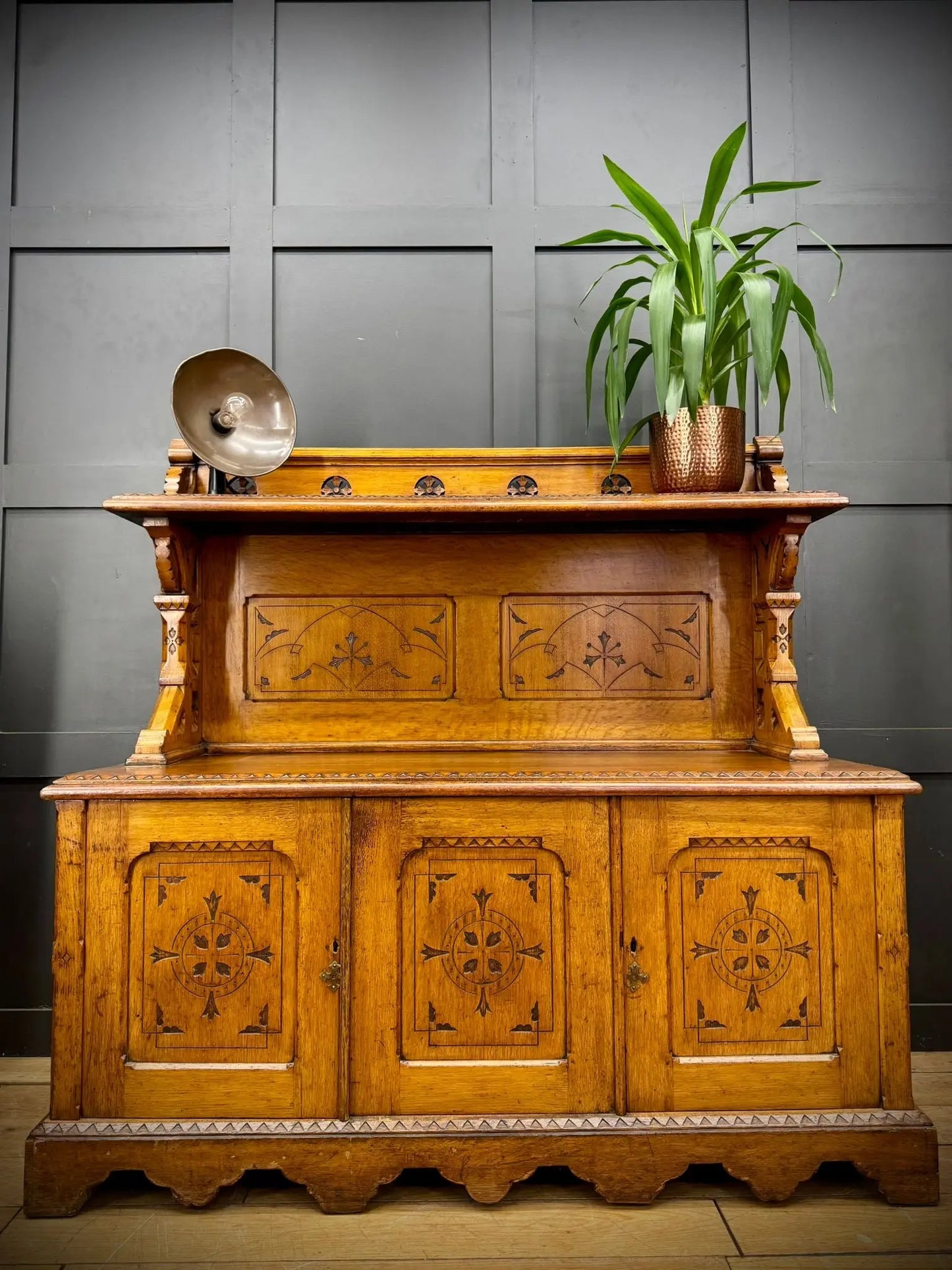 Antique Oak Buffet Sideboard Cabinet / Cupboard Gothic /Aesthetic Movement RUSTIC WAREHOUSE NORFOLK