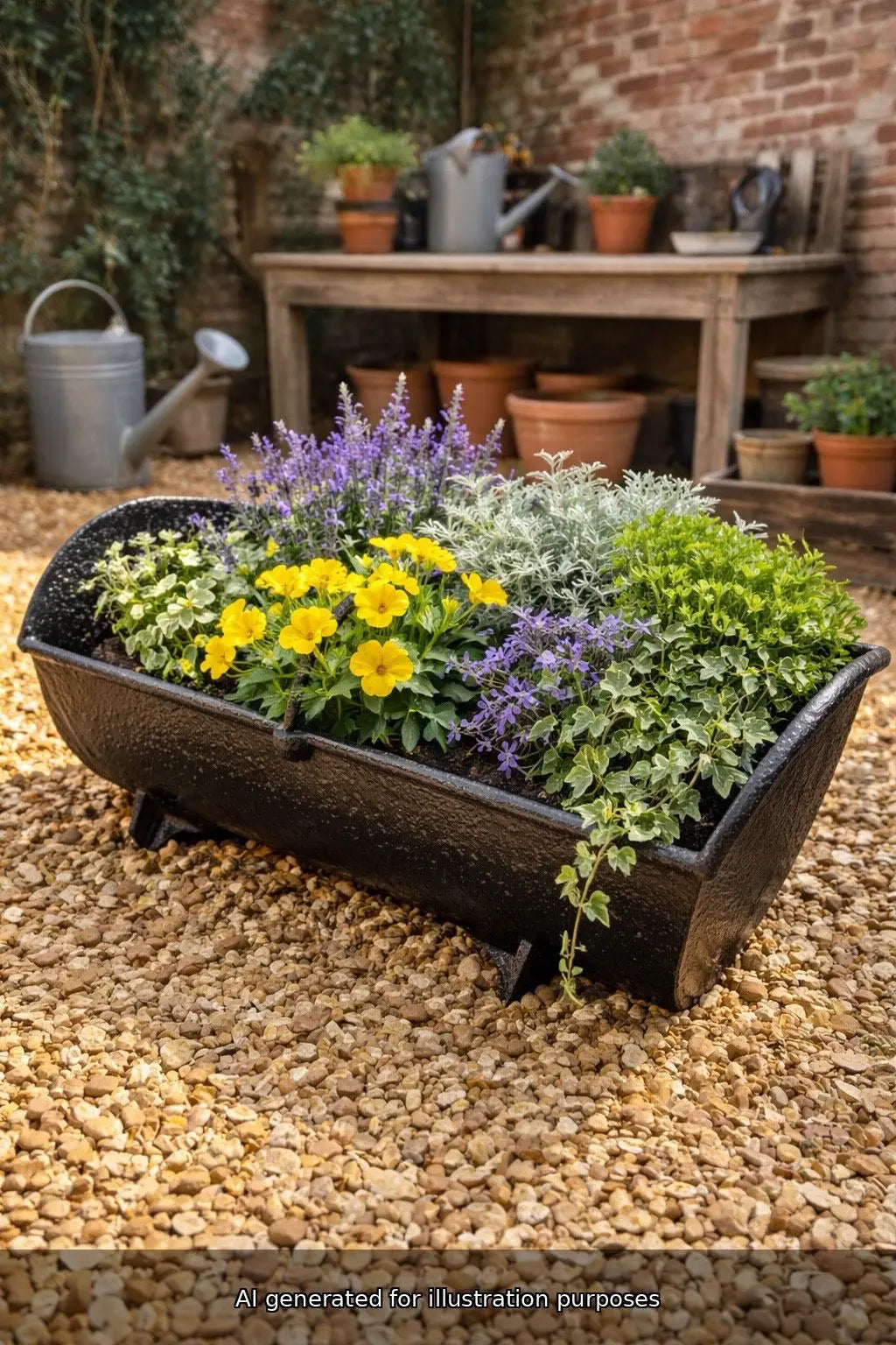 Antique Black Cast Iron Trough Feeder / Garden Planter Plant Pot / Log Holder RUSTIC WAREHOUSE NORFOLK
