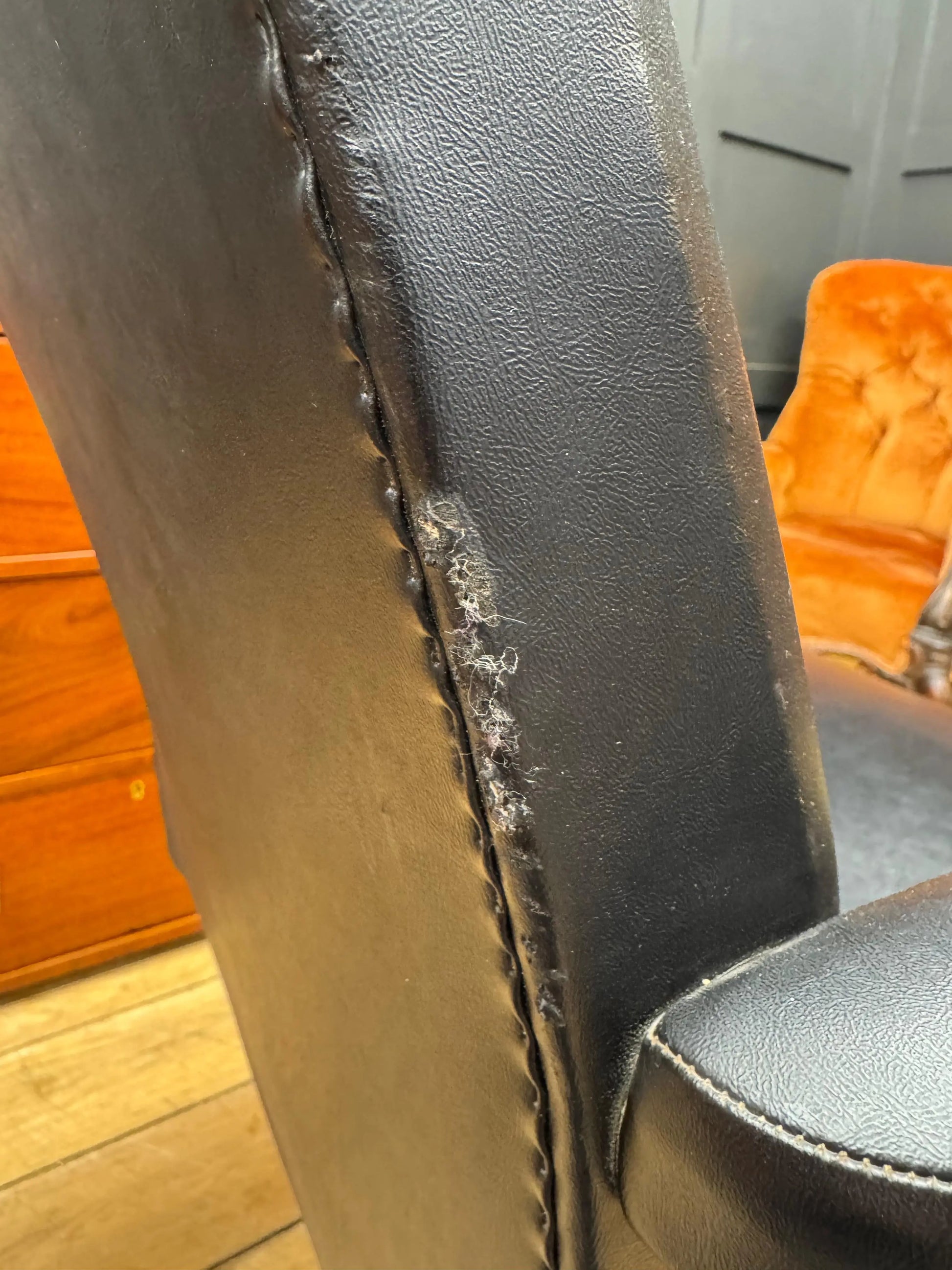 Vintage Black Swivel Desk Office Chair Mid Century Industrial Armchair RUSTIC WAREHOUSE NORFOLK