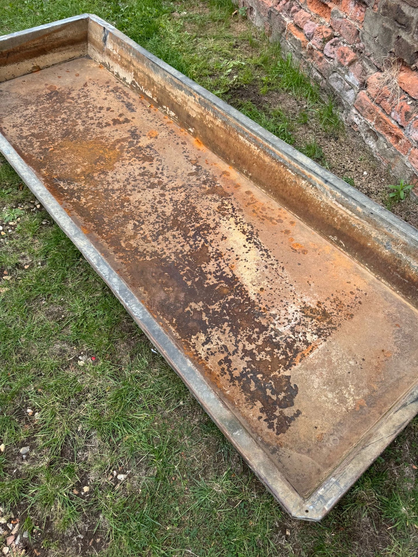 Vintage Long Low Garden Galvanised Trough Planter Raised Bed Fish Pond Plant E6