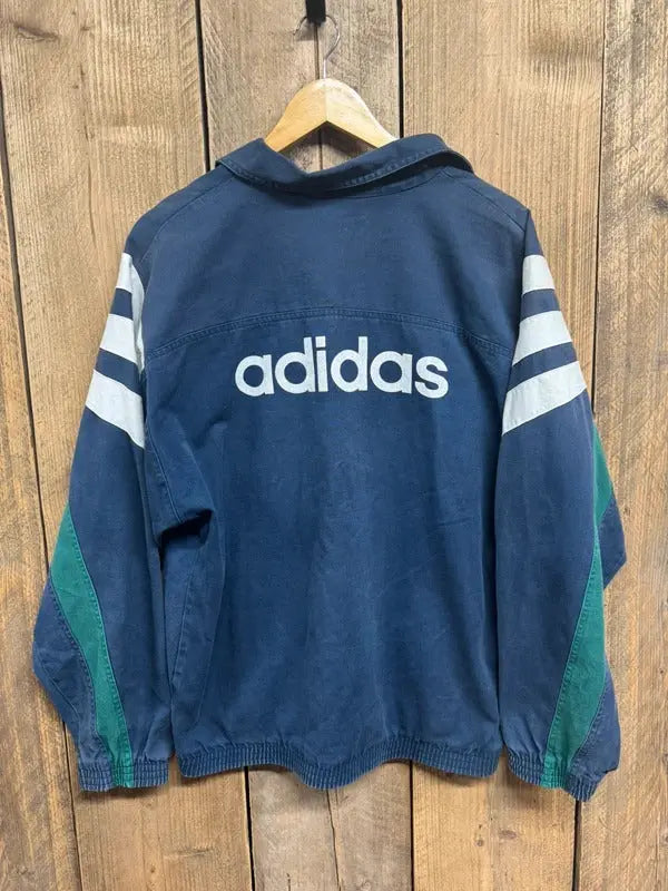 Vintage 90s Adidas Drill Top Tracksuit Jumper Retro Indie Britpop Oasis Large #612