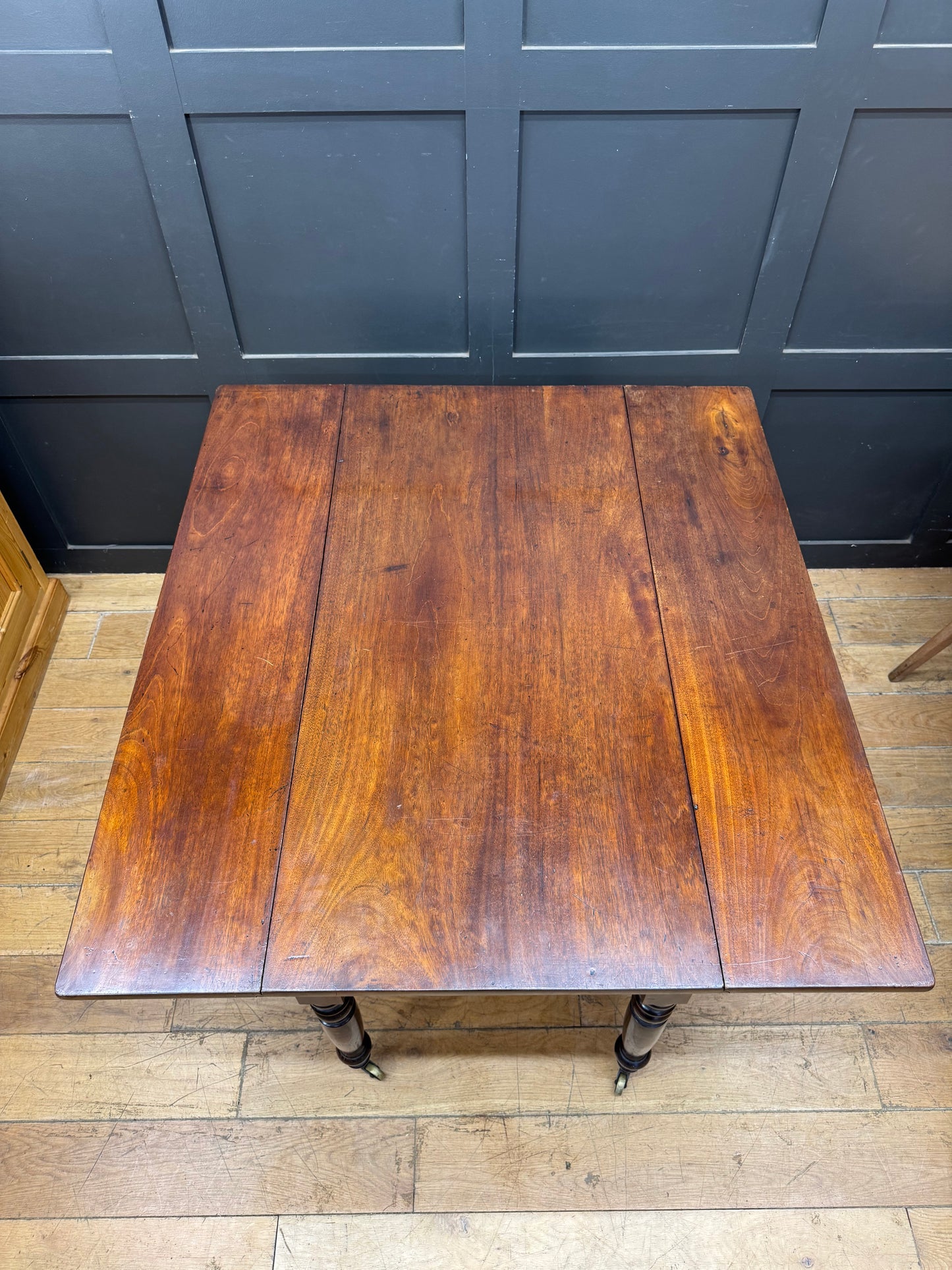 Victorian Mahogany Drop Leaf Supper Table Kitchen Dining Console Sideboard Table