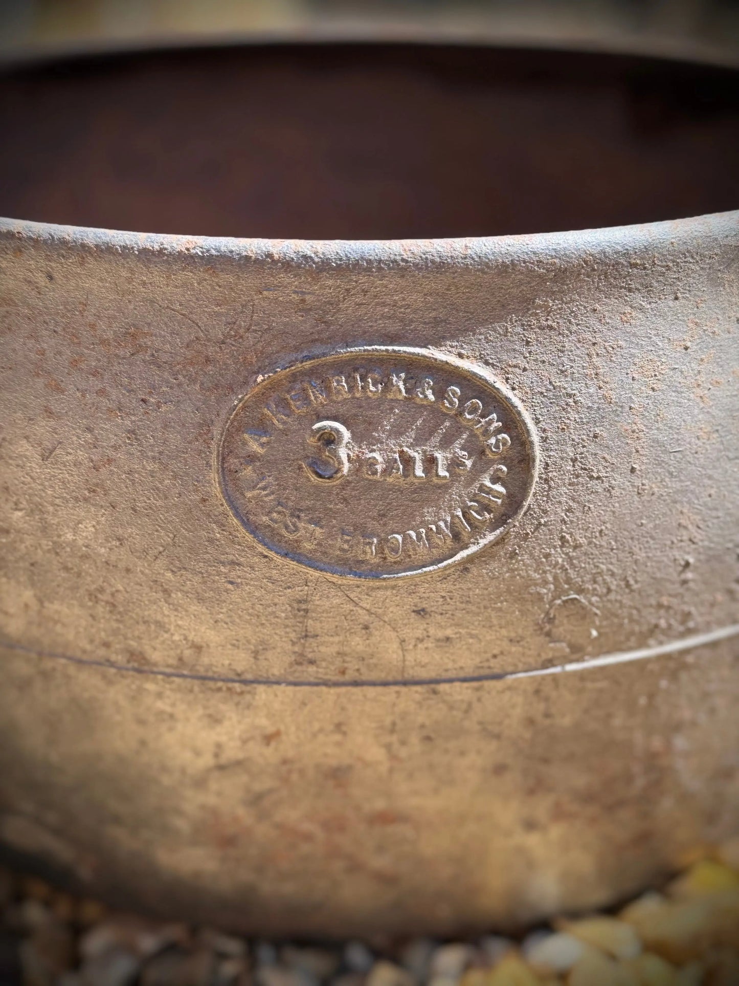Antique Cast Iron Cauldron Pot 3 Gallon A.Kendrick & Sons West Bromwich Planter Log Holder RUSTIC WAREHOUSE NORFOLK