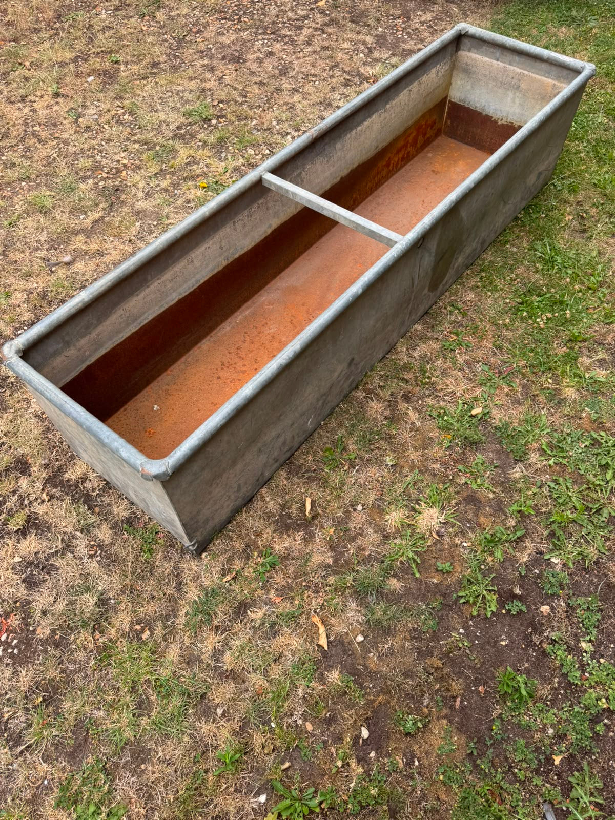 Reclaimed Galvanised Trough Large Garden Planter / Raised Flower Bed Pot T9