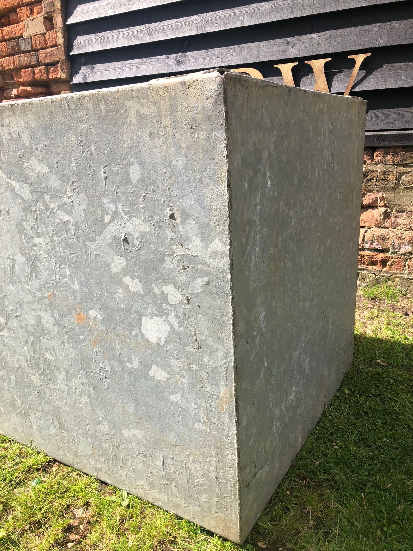 Vintage Galvanised Trough Planter / Herb Garden /Raised Bed Pond /Plant Pot D