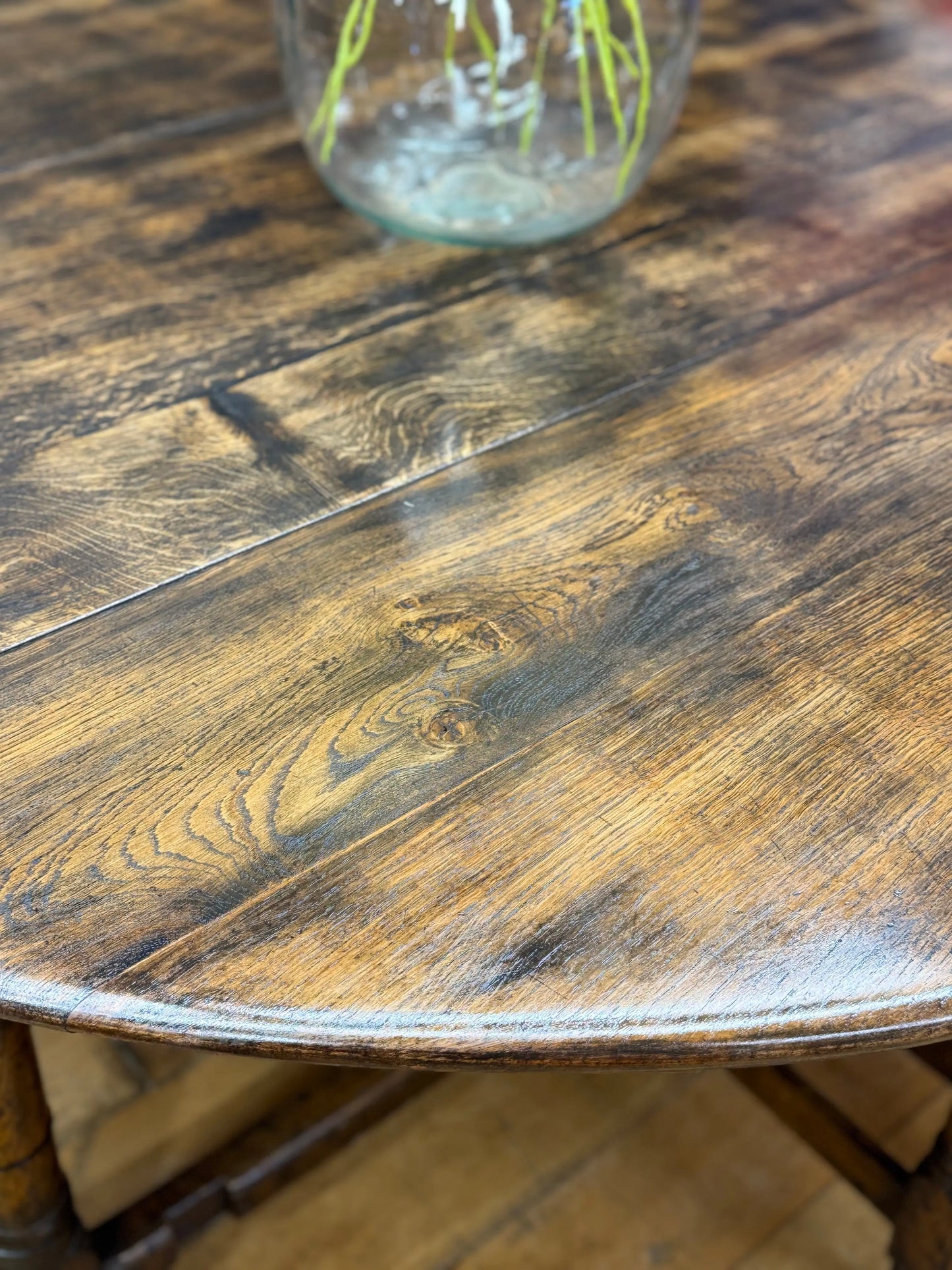 Large Solid Oak Vintage Drop Leaf Gateleg Dining Table Farmhouse Kitchen 168cm Sideboard