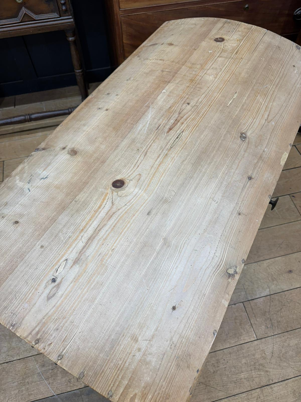 Antique Swedish Pine Dome-Top Blanket Chest / Trunk Bedroom Toy Shoe Storage