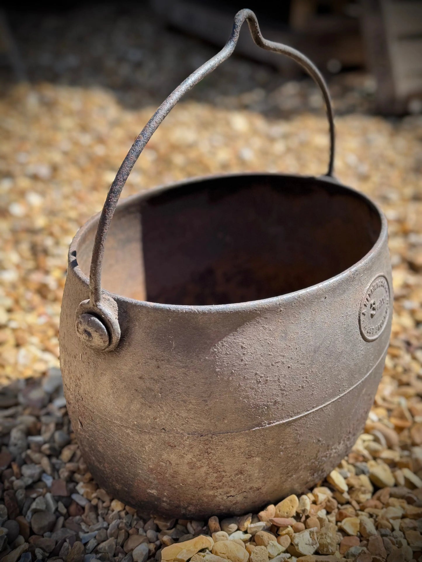 Antique Cast Iron Cauldron Pot 3 Gallon A.Kendrick & Sons West Bromwich Planter Log Holder RUSTIC WAREHOUSE NORFOLK