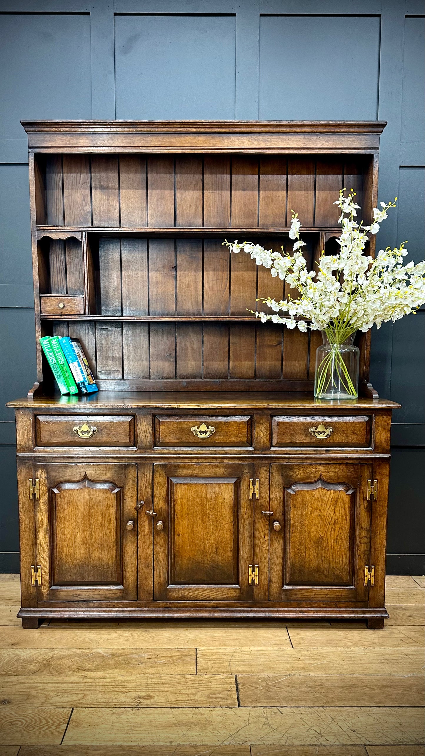 Vintage Oak Welsh Dresser / Large Kitchen Cupboard / Titchmarsh  & Goodwin