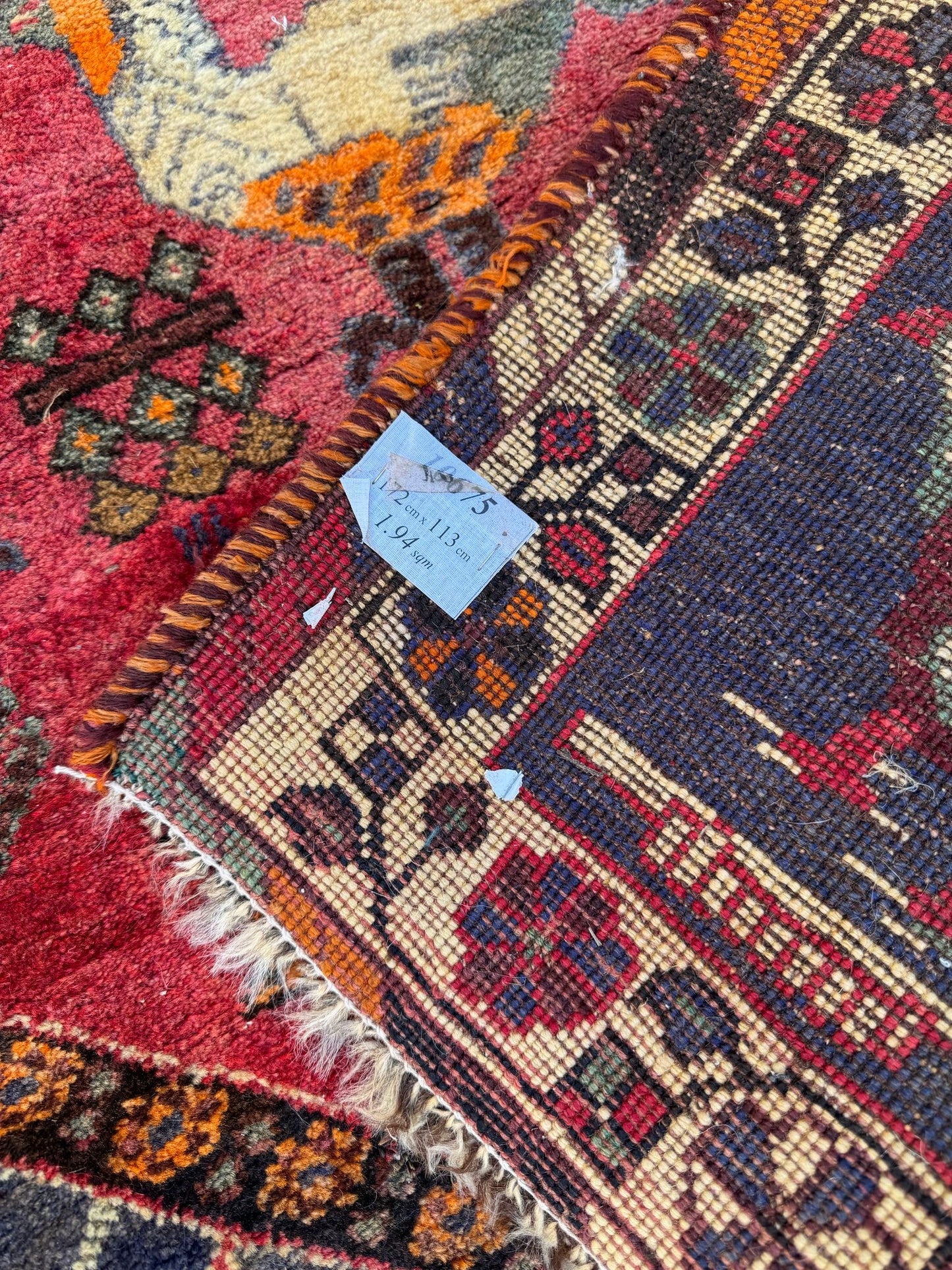 Vintage Handmade Wool Rug / Qashqai Gabbeh / Handmade 172cm x 133cm