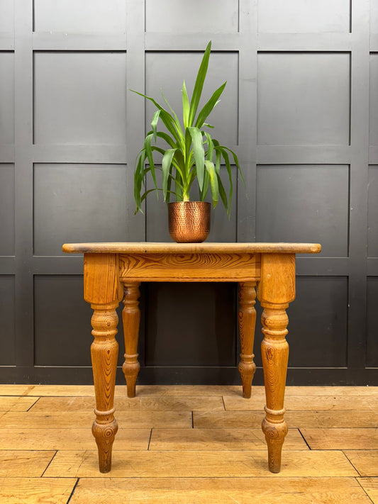 Vintage Square Small Solid Pine Table  / Farmhouse Dining Table / Kitchen Table