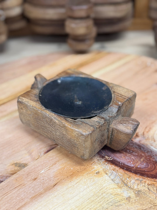 Rustic Wooden Candle Holder / Church Candle Stand / Reclaimed Farmhouse Decor SS