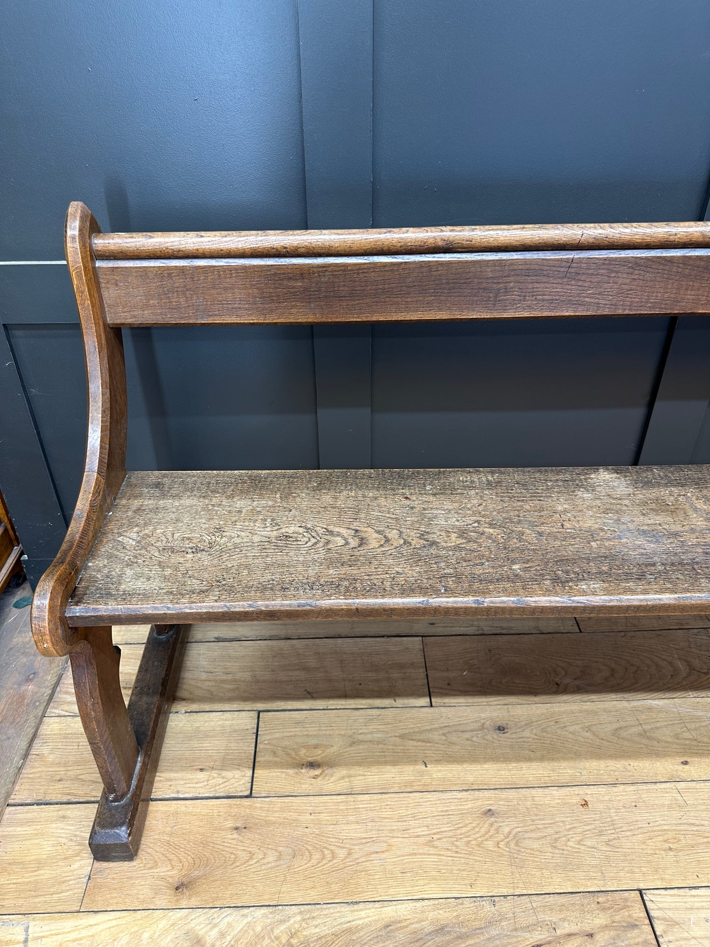 Antique Solid Oak Church Pew Bench / Hall Bench / Kitchen Seating B