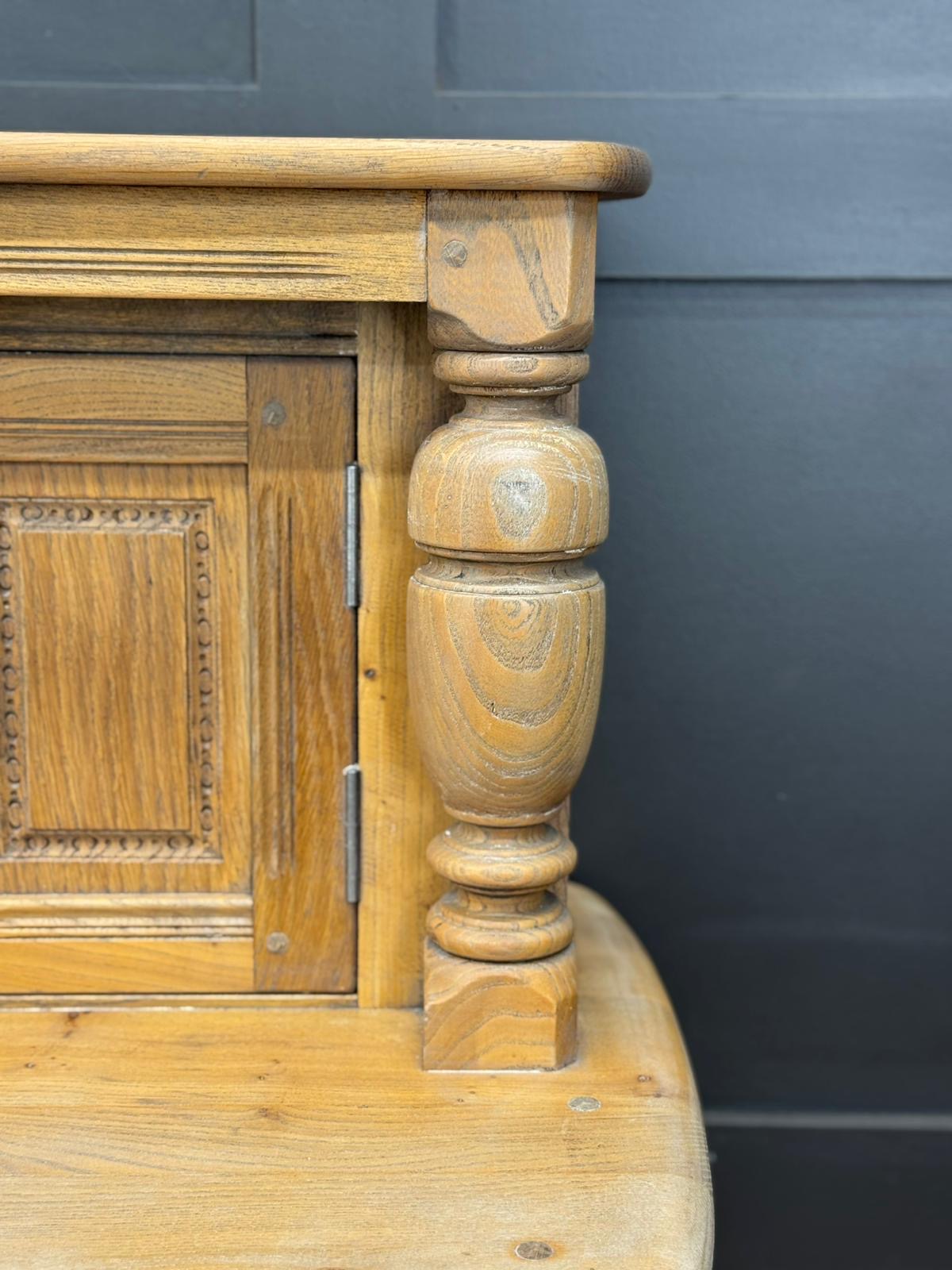 Vintage Ercol Court Cupboard – Stripped & Waxed Sideboard Cabinet / Home Bar