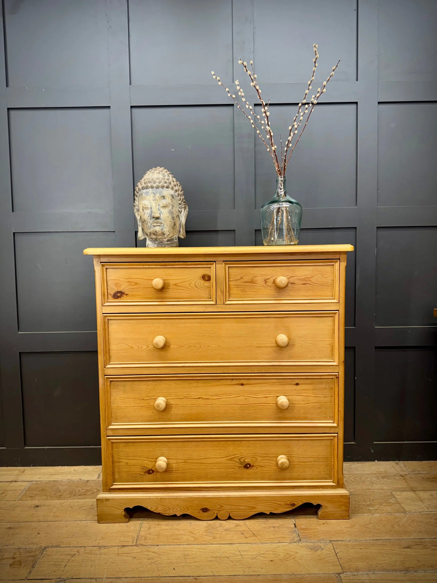 Solid Pine Chest of Drawers Rustic Country Farmhouse Bedroom Storage
