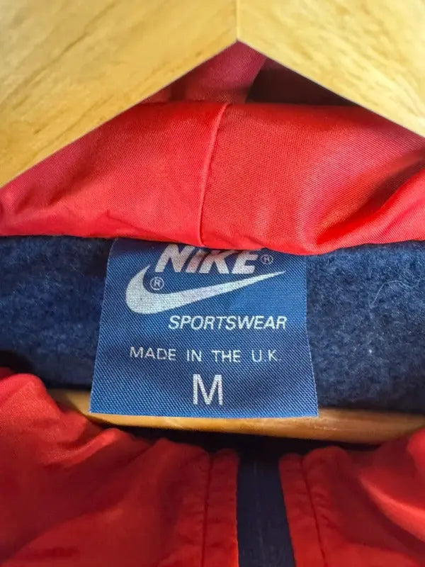 Vintage Original 1980s Nike Windbreaker Jacket Coat Fleece lined Medium