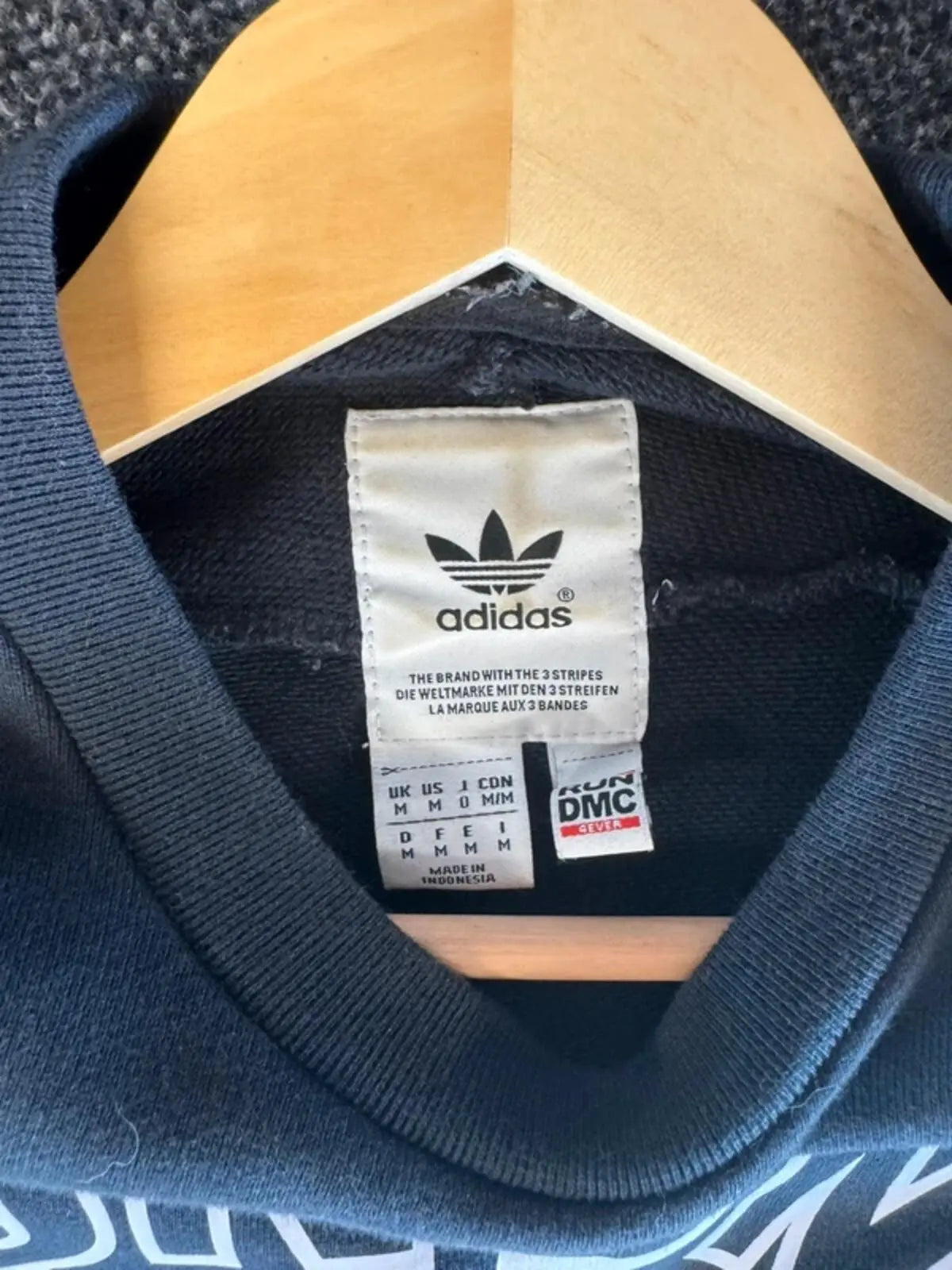 Vintage Adidas Originals Run DMC Jumper Sweatshirt Medium #363