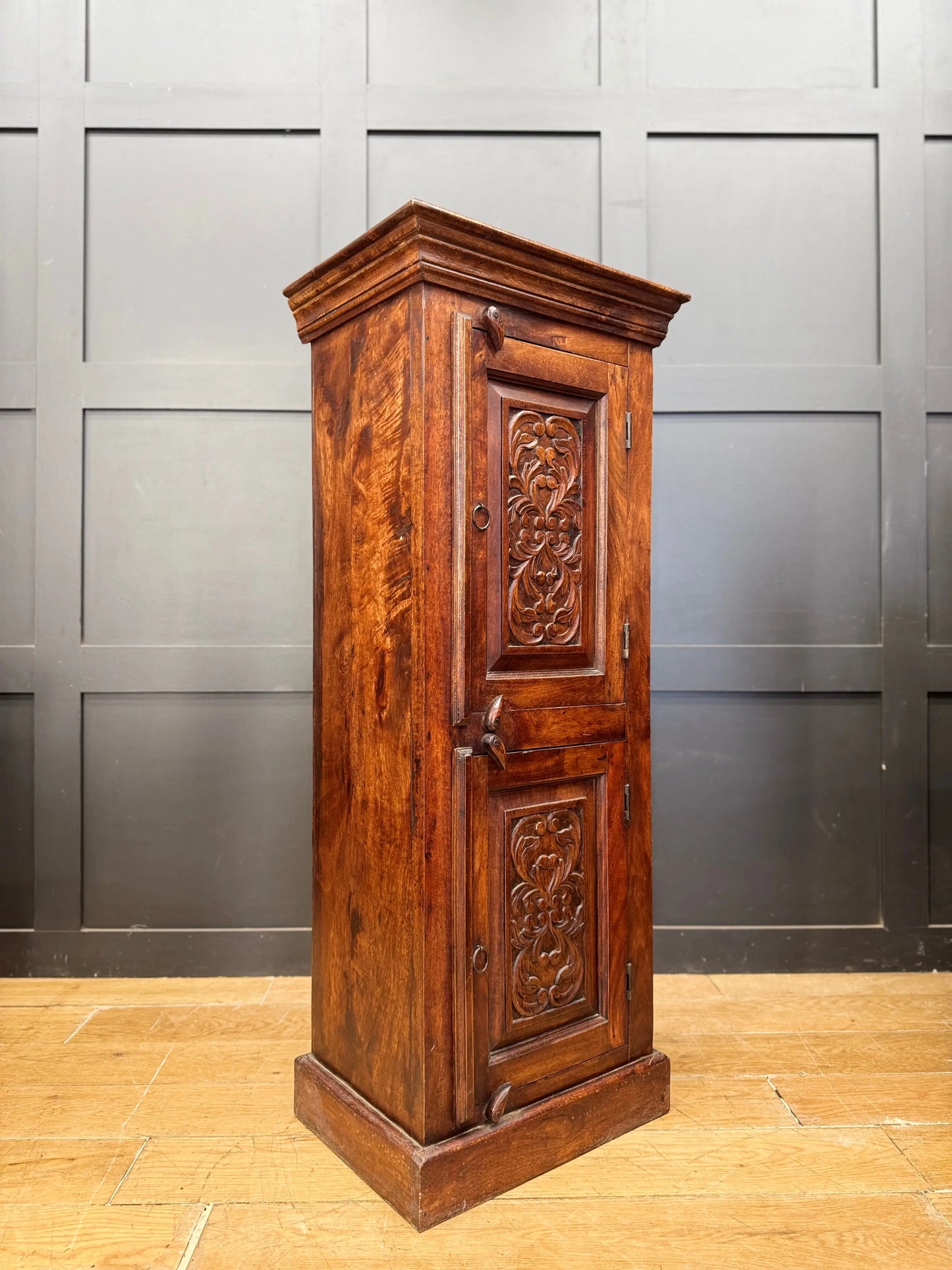 Vintage Indian Style Cupboard Carved Hardwood Storage Cabinet Hallway Bedroom