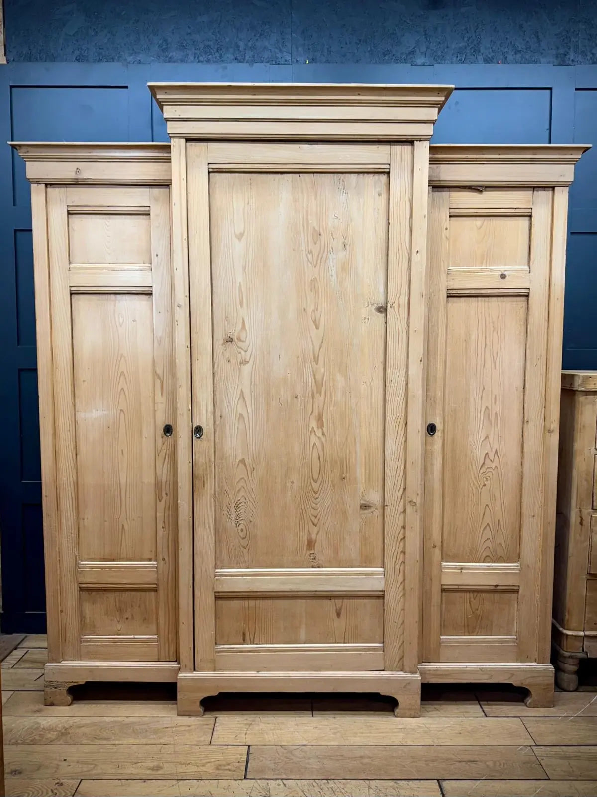 Victorian Pine Triple Wardrobe / Knock-Down Linen Press Style RUSTIC WAREHOUSE NORFOLK