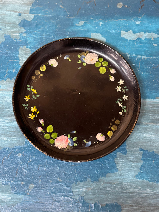 Antique 19th.C Papier-Mâché Lacquered Chinese Tray Plate Bowl / Chinoiserie D