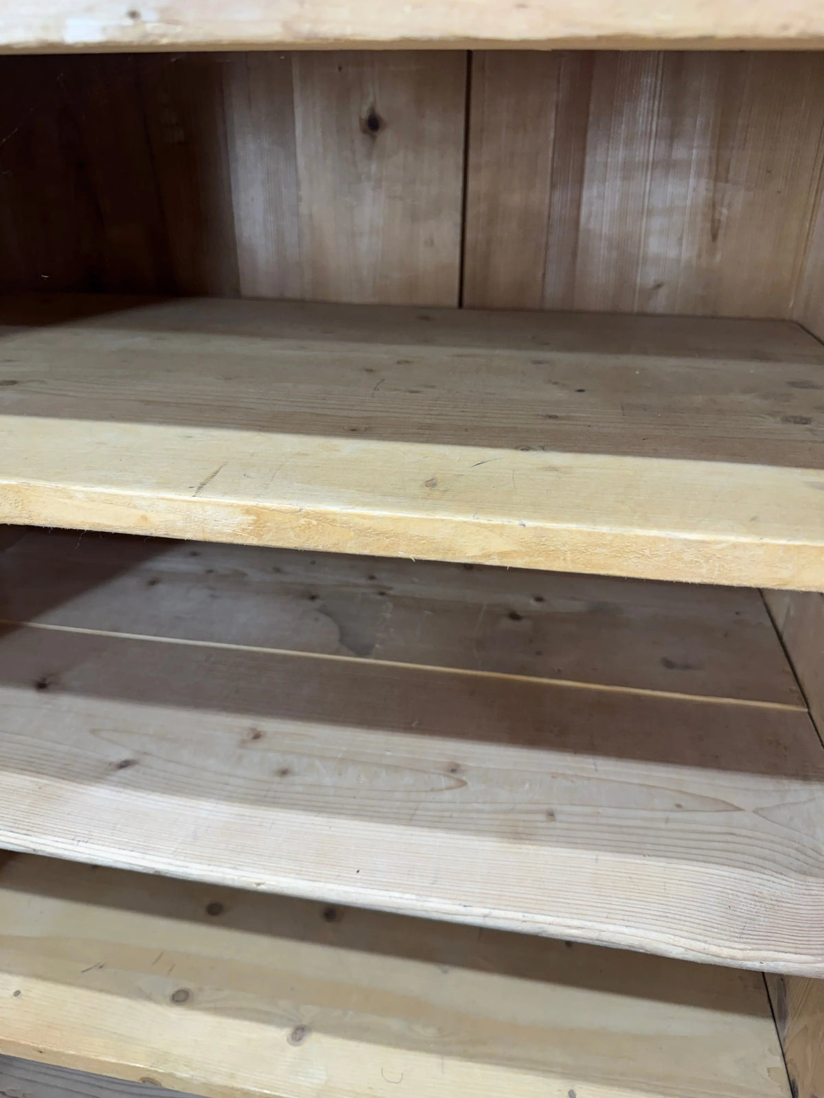 Antique Rustic Pine Double Door Cupboard Kitchen Hallway Storage Cabinet