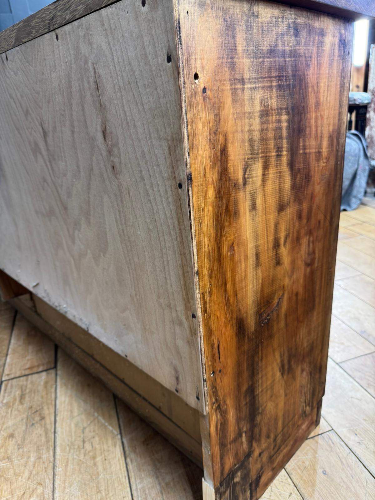 Vintage School Science Cupboard Iroko Top Industrial Mid Century Sideboard