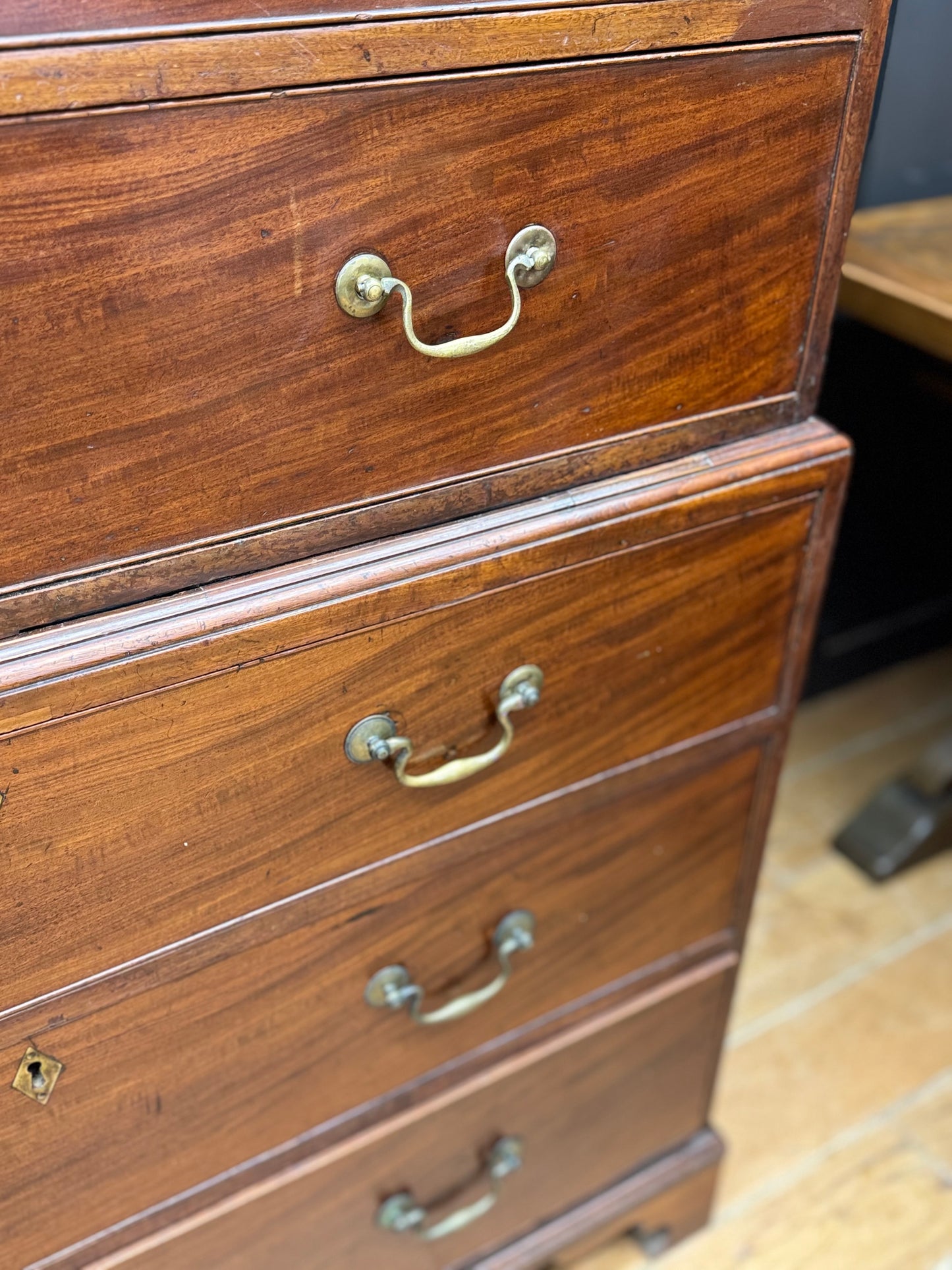 Antique Georgian Mahogany Chest on Chest Tallboy Chest Of Drawers Linen Press