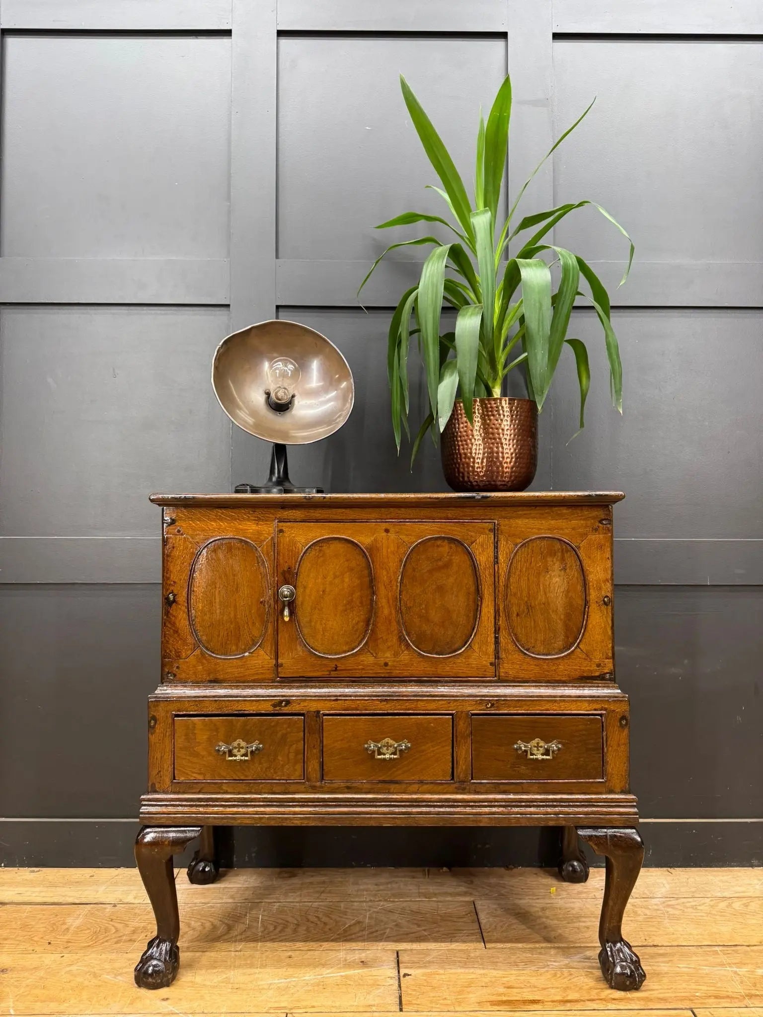 Antique Oak Sideboard / 18th Century Oak Cupboard on Stand / TV Stand RUSTIC WAREHOUSE NORFOLK