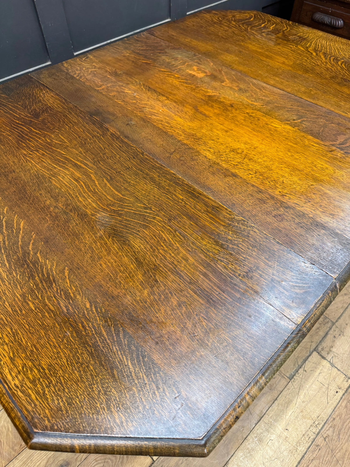 1920s Oak Barley Twist Gateleg Drop Leaf Dining Table