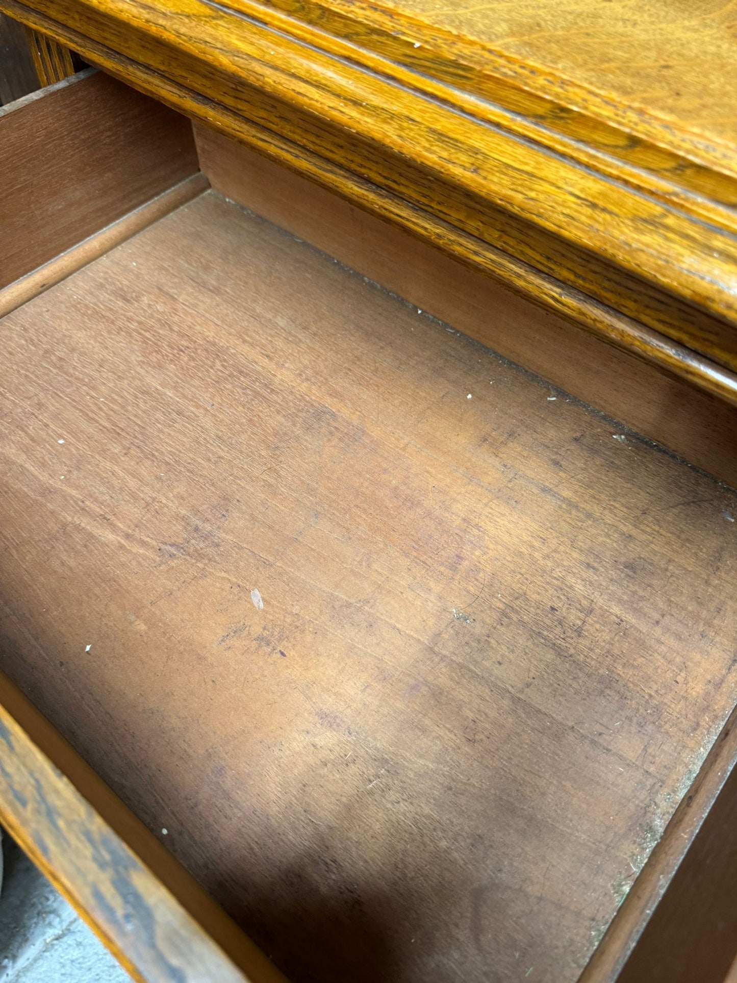 Victorian Solid Oak Breakfront Library Bookcase, TV Stand, Sideboard Display