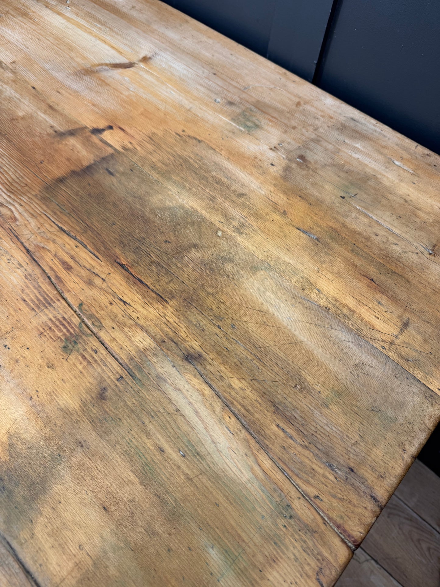 Antique Pine Dining Table / Victorian Kitchen Work Table / Rustic Farmhouse Desk