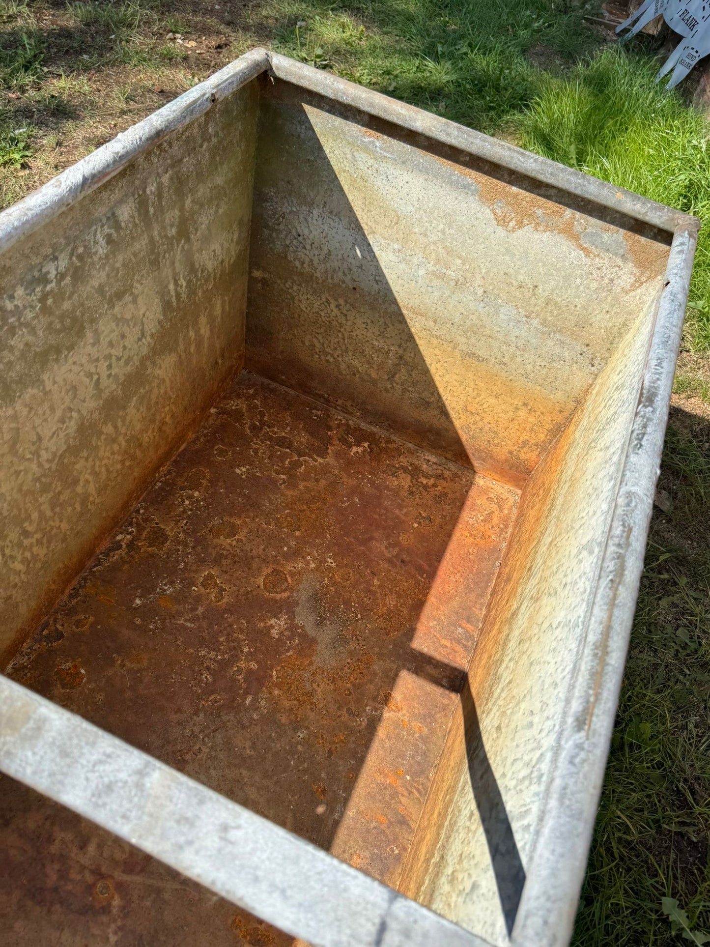 Vintage Long Garden Galvanised Trough Planter /  Raised Bed Fish Pond Plant E3