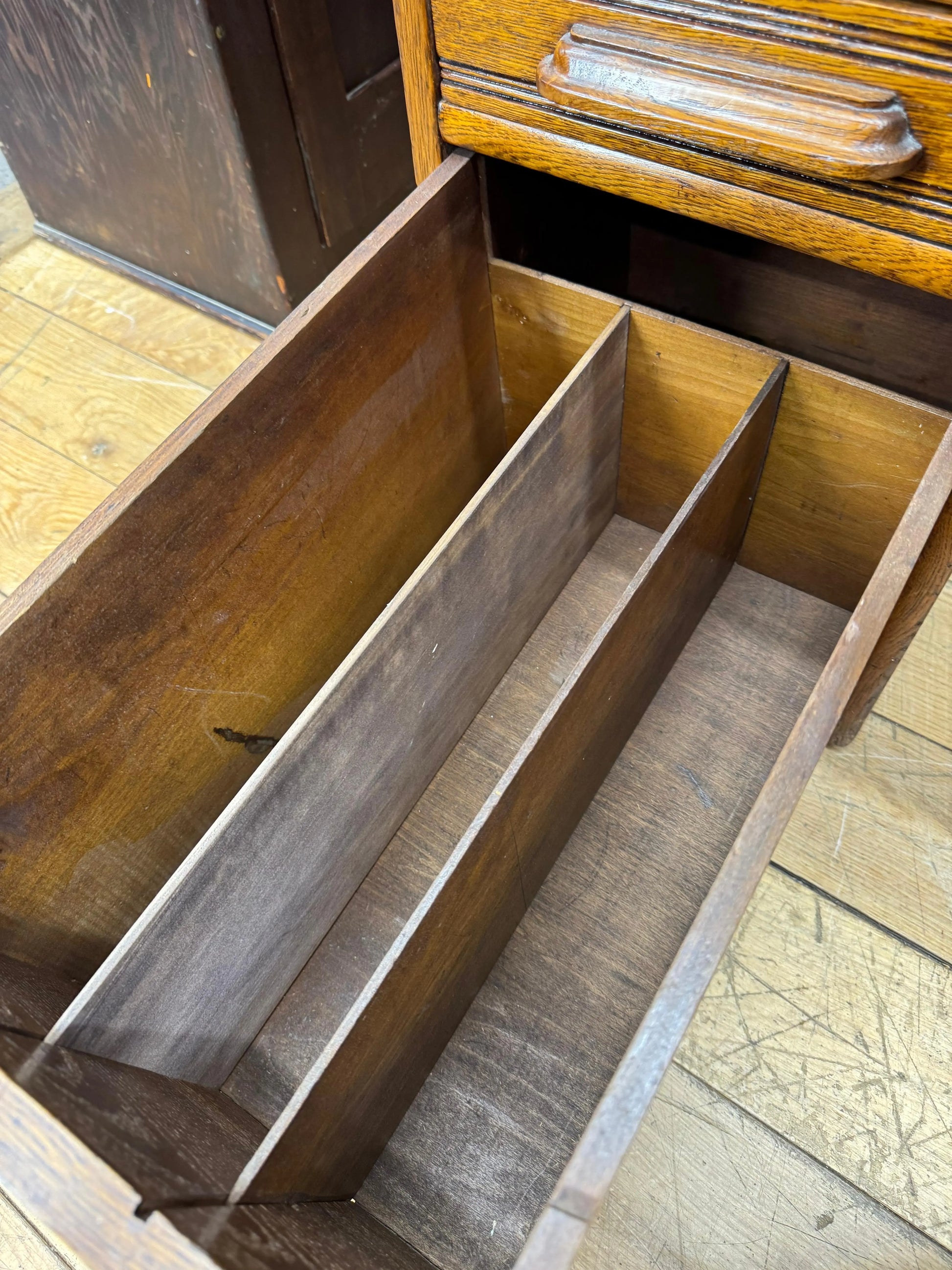 Edwardian Oak Roll Top Pedestal Desk Writing Desk With Fitted Interior RUSTIC WAREHOUSE NORFOLK